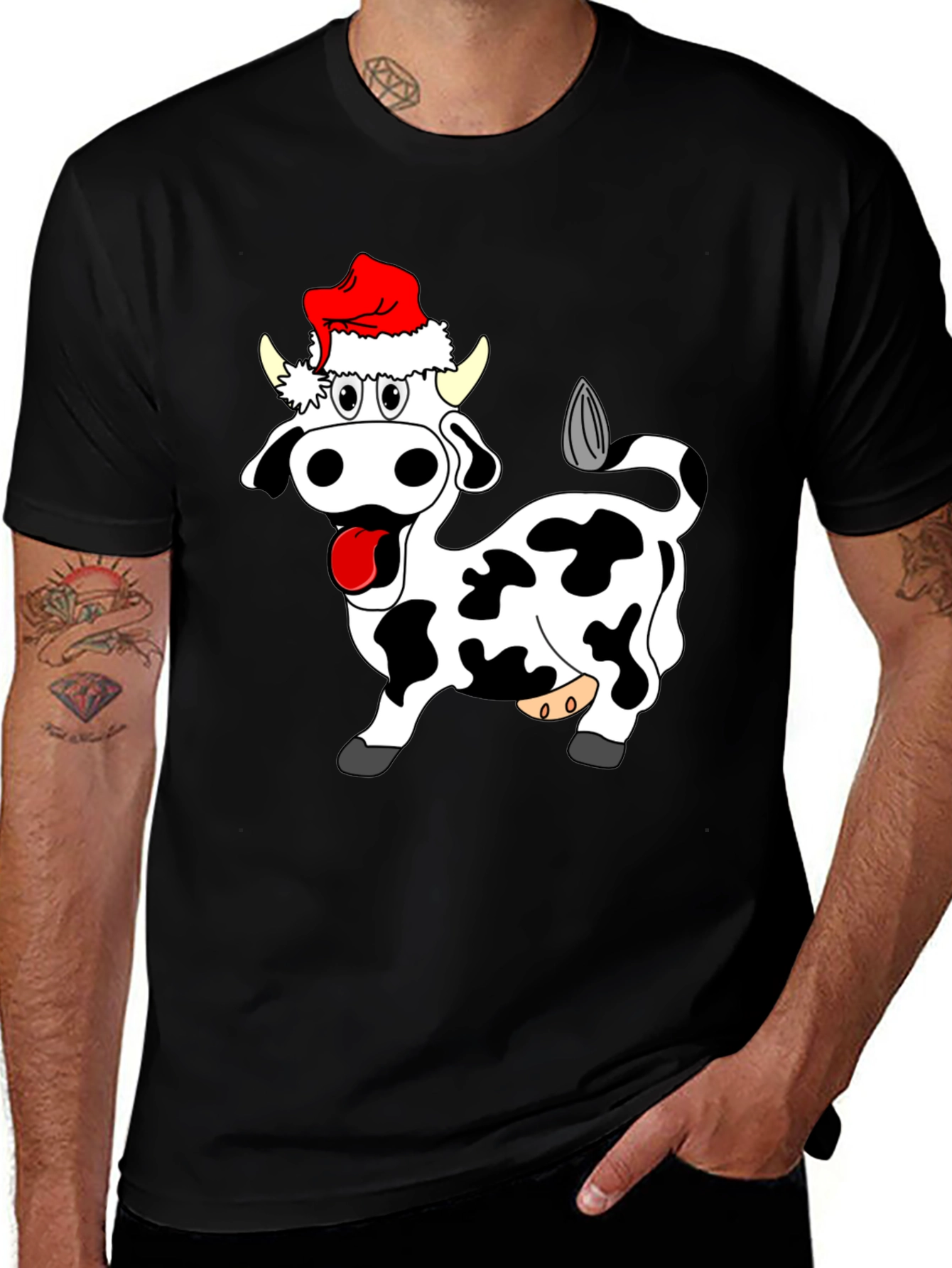 Variant 6 of Cow Christmas T-Shirt