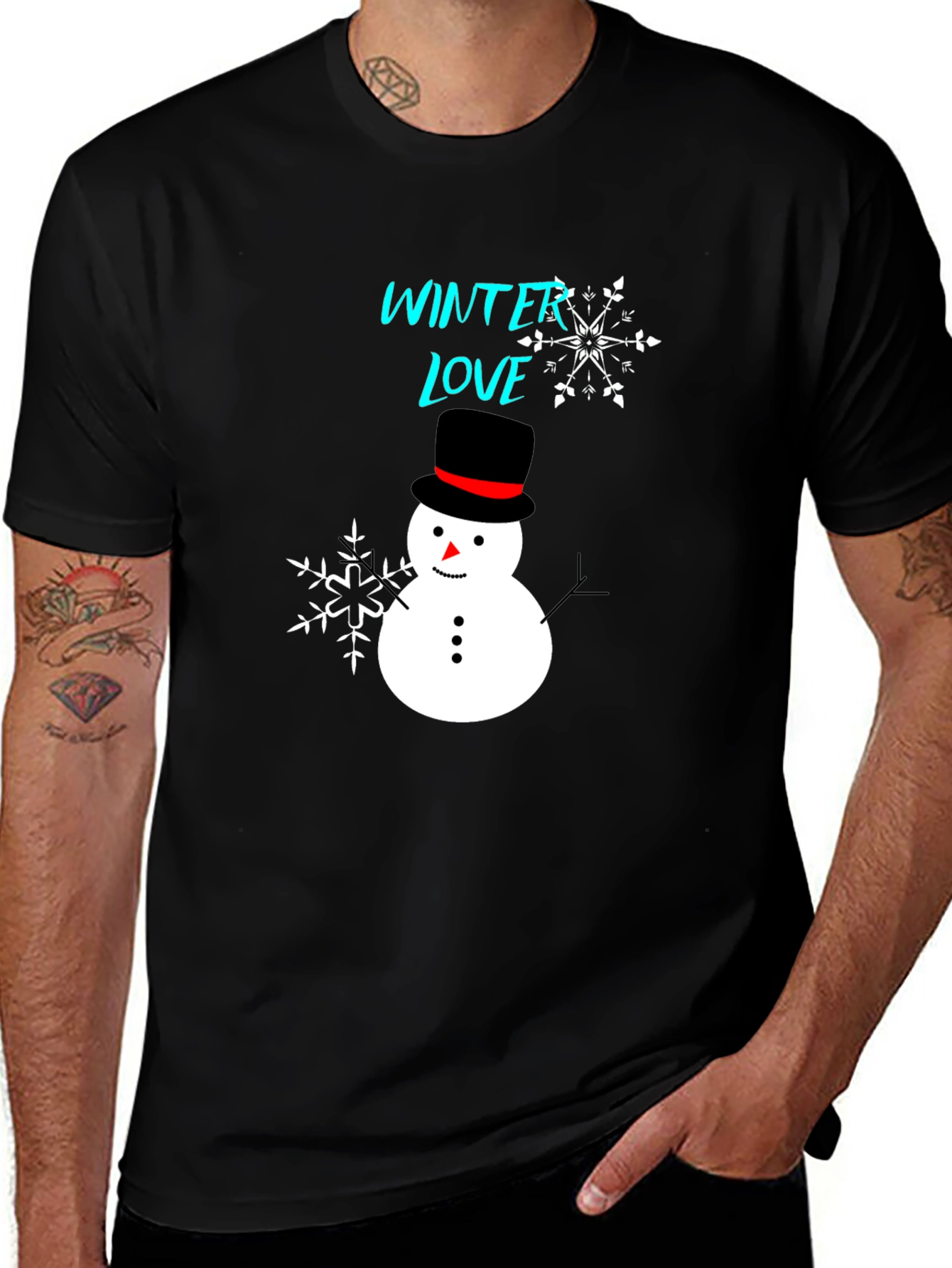 Variant 21 of Winter Love Snowman Graphic T-Shirt