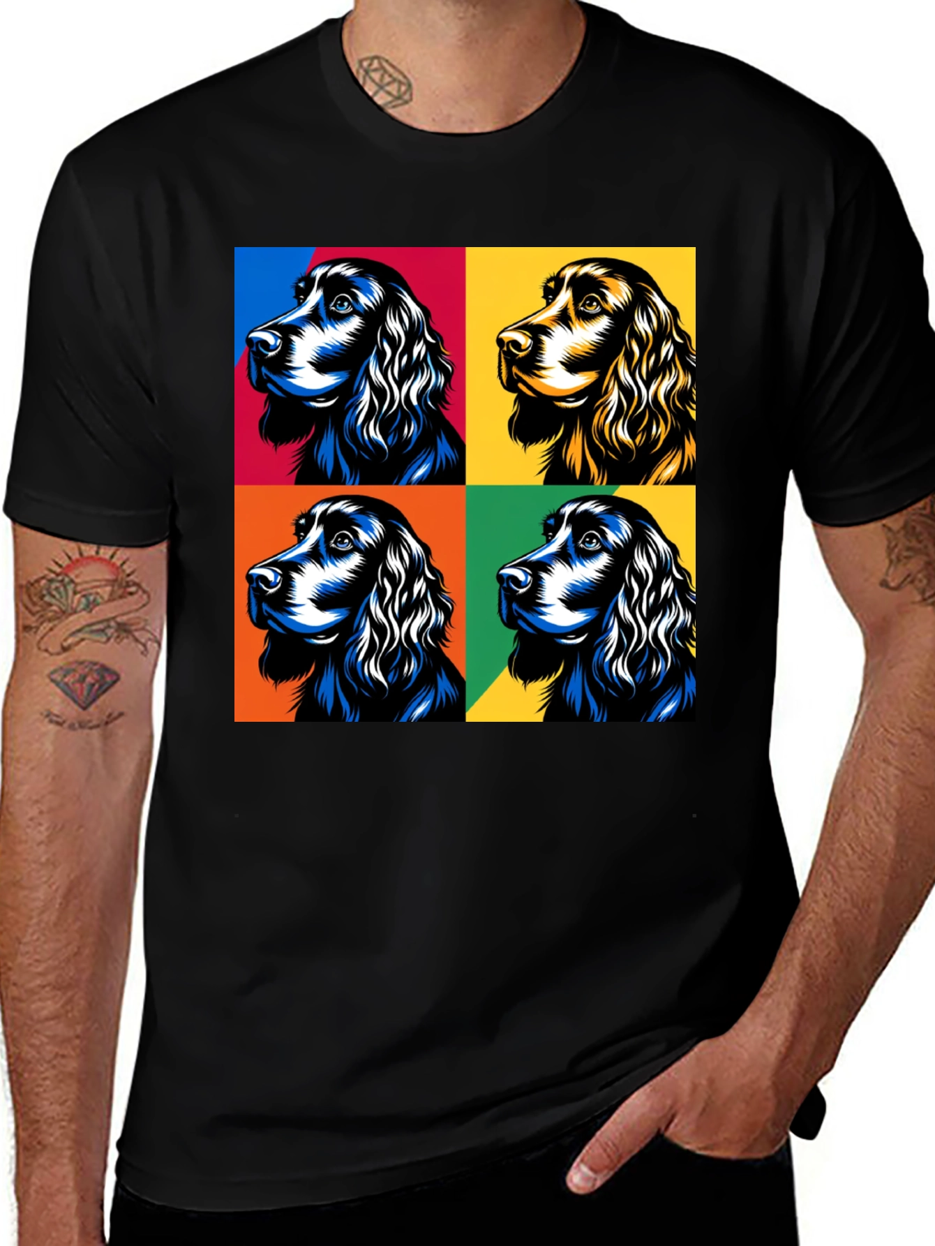 Variant 4 of Pop Art Dog T-Shirt - Unique Colorful Design