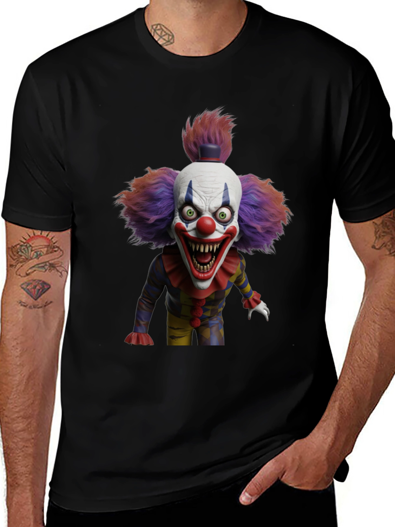 Variant 2 of Scary Clown Graphic Tee - Horror T-Shirt