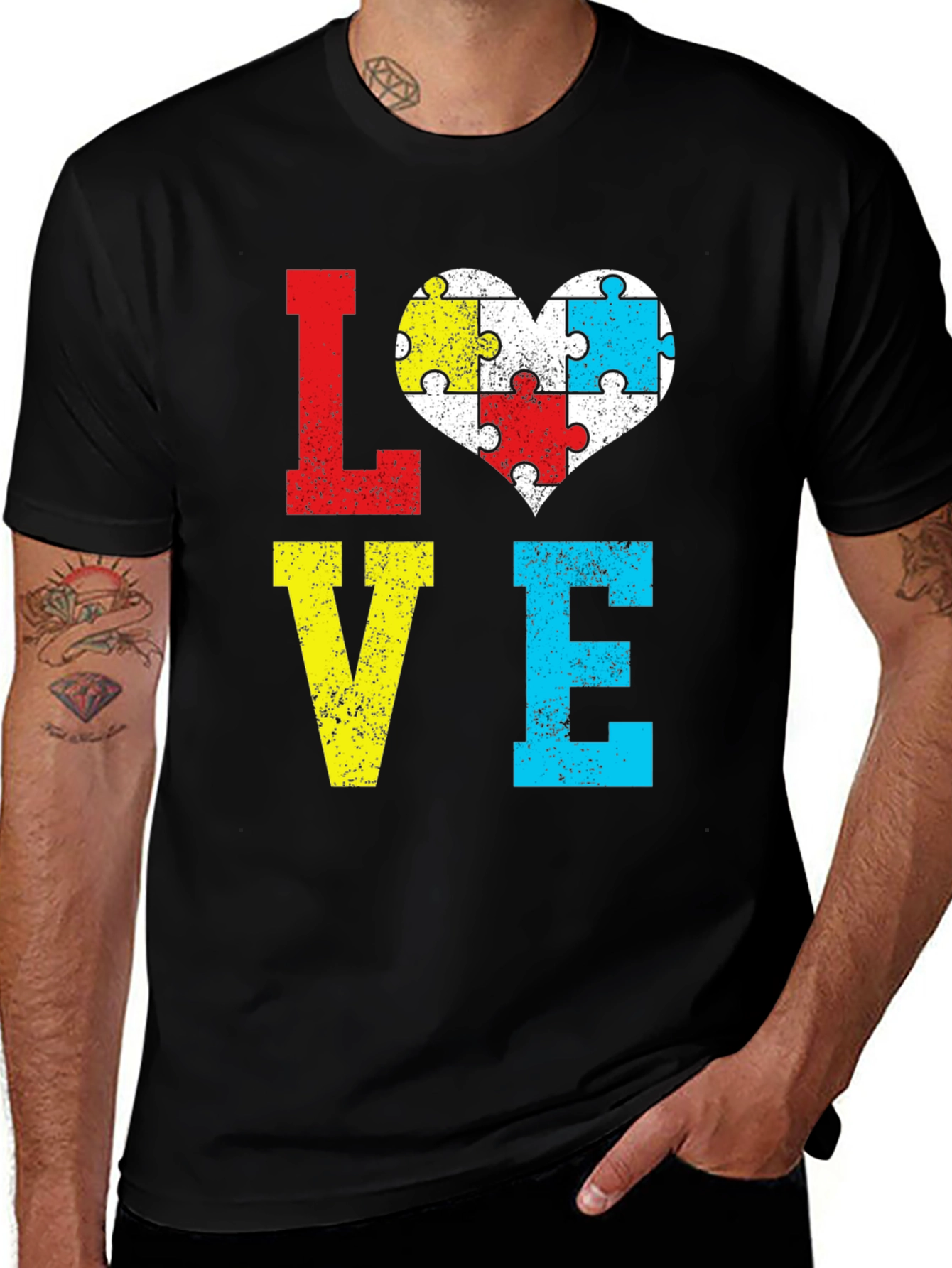Variant 24 of Autism Awareness Love Heart Puzzle Piece T-Shirt