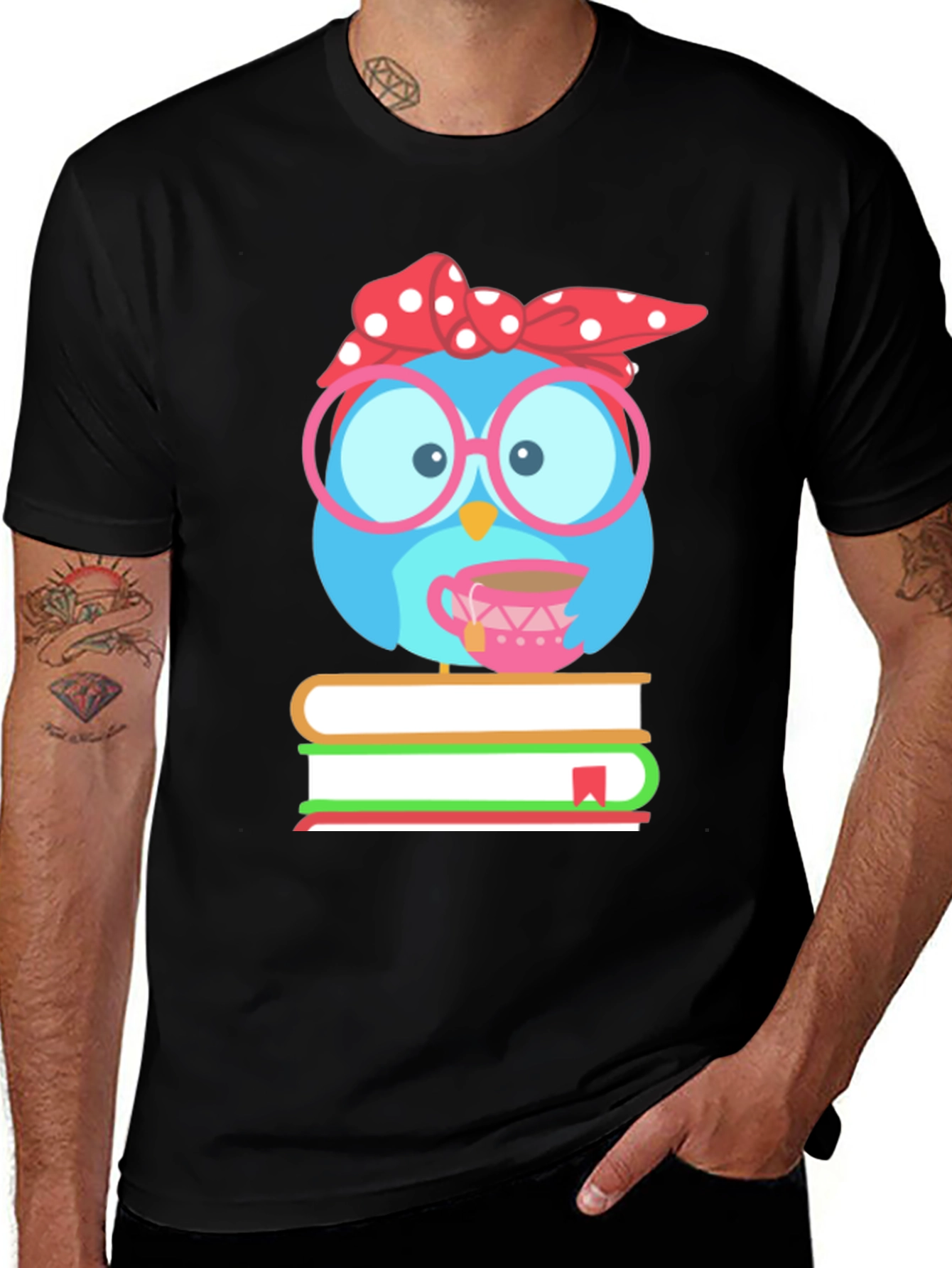 Variant 14 of Bookish Owl T-Shirt - Cute Reader Tee