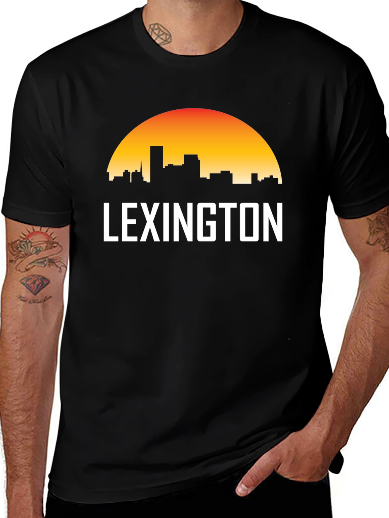 Lexington Skyline Graphic T-Shirt - Retro Sunset Tee