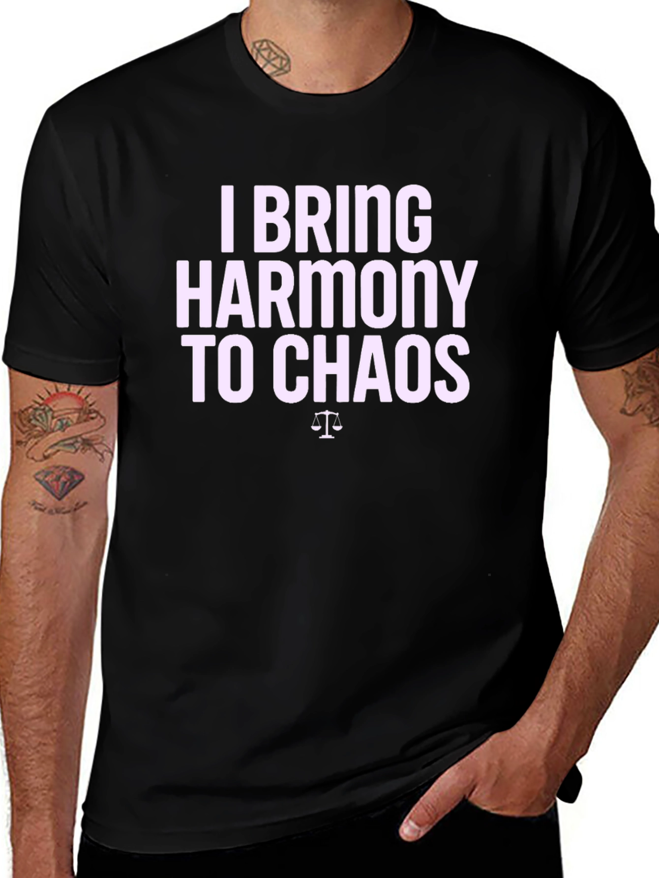 Variant 28 of Harmony to Chaos Graphic Tee - Black