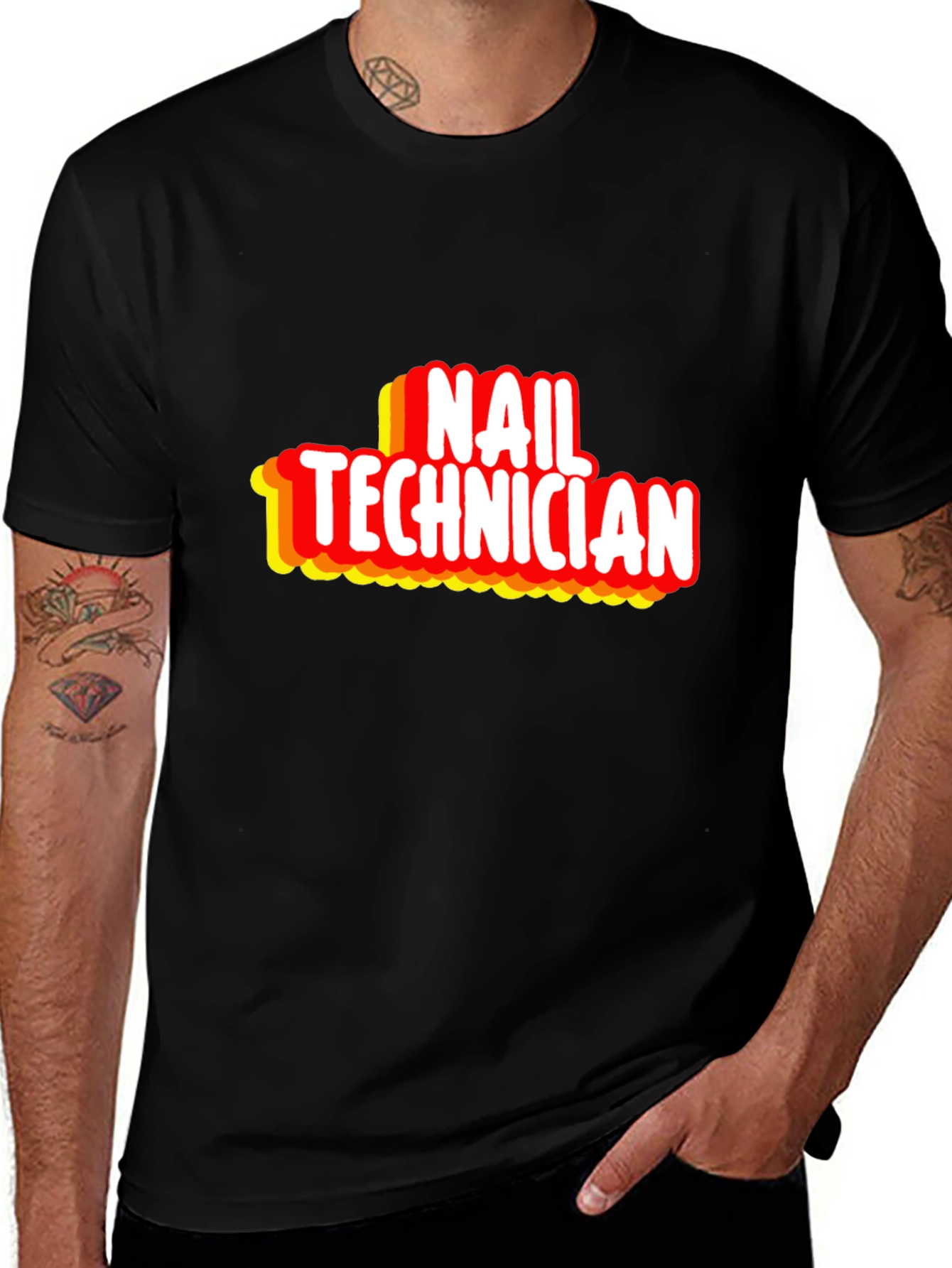 Variant 21 of Nail Technician Graphic Tee - Black