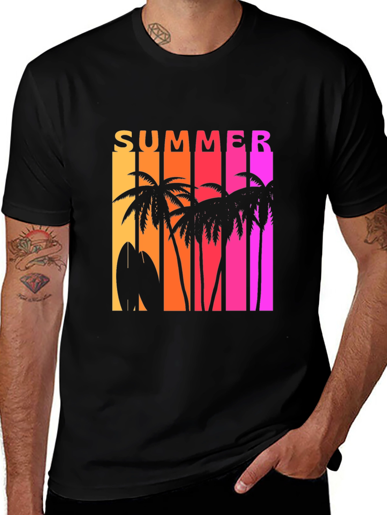 Variant 5 of Summer Vibes Graphic Tee - Tropical Palm Tree Design