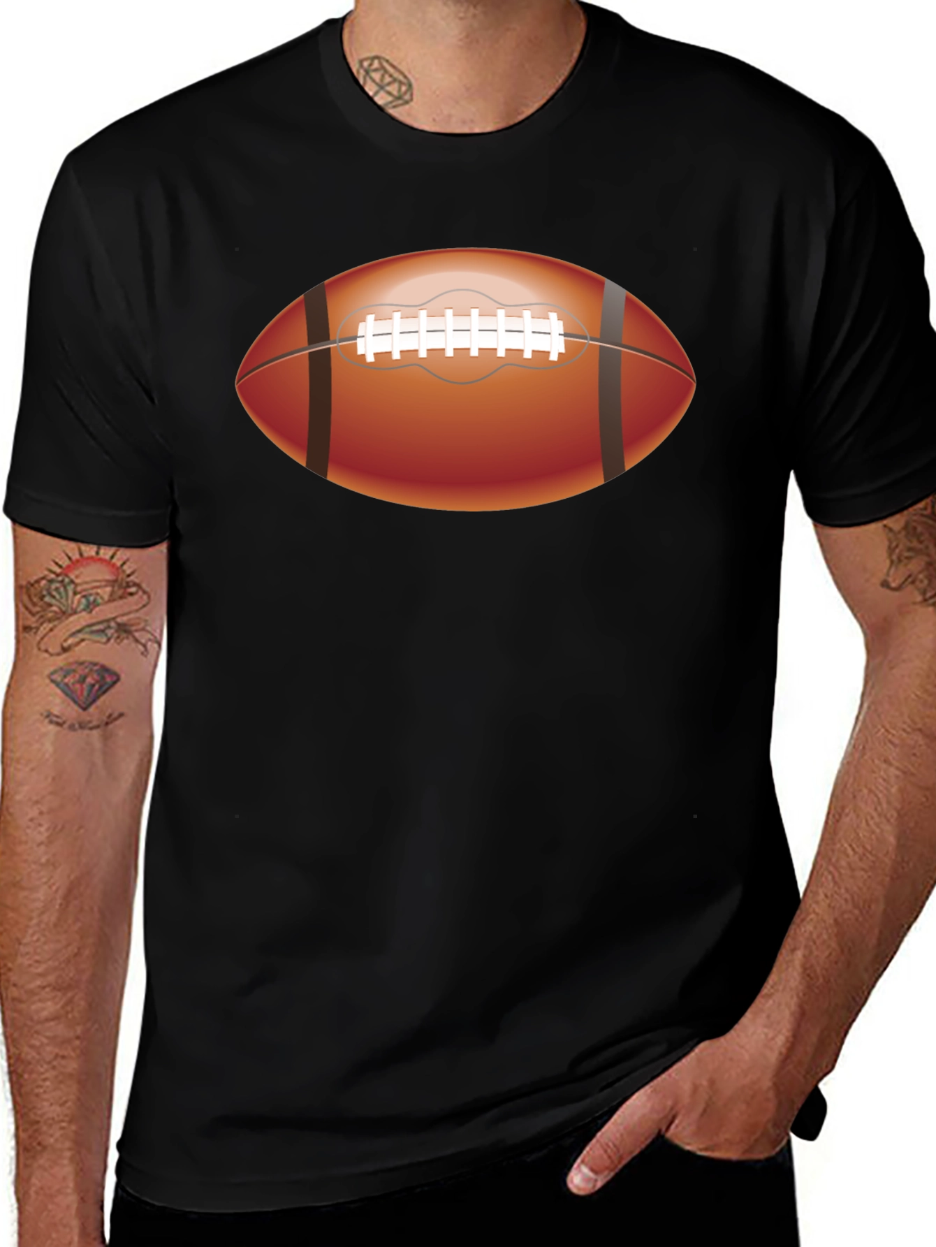 Variant 8 of Football Graphic Tee - Sporty Black T-Shirt