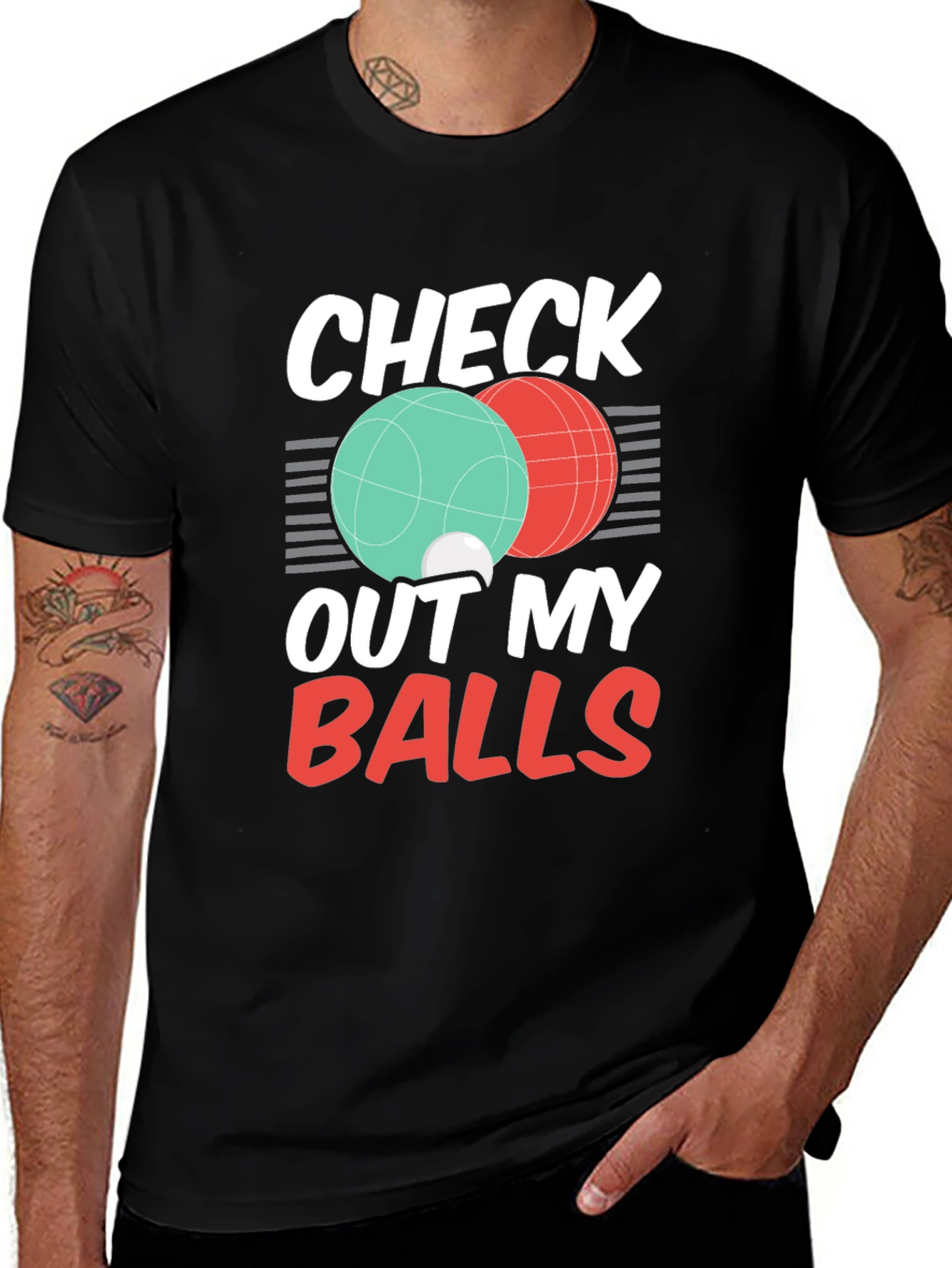 Variant 4 of Check Out My Balls Bocce T-Shirt