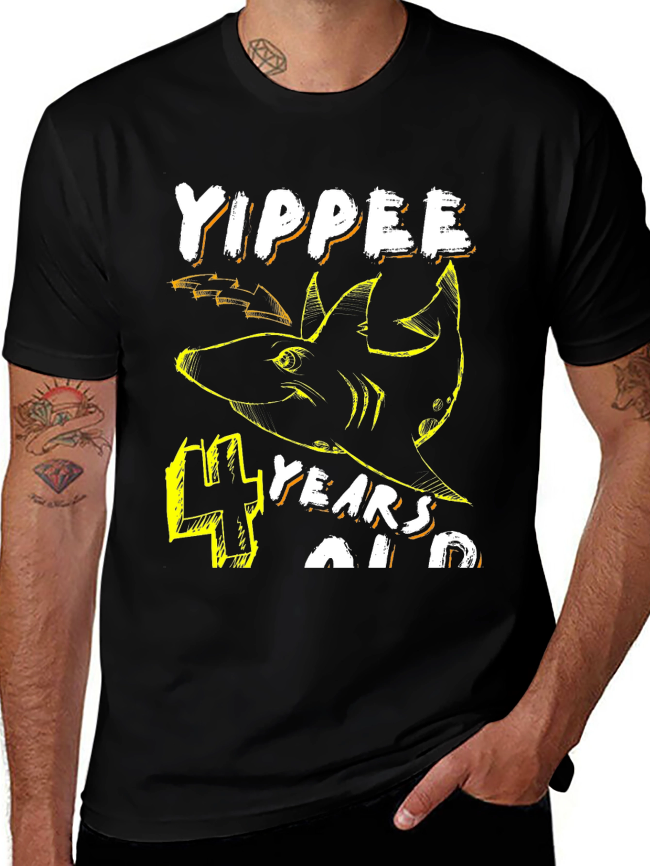 Variant 18 of Yippee 4 Years Old Shark Birthday T-Shirt