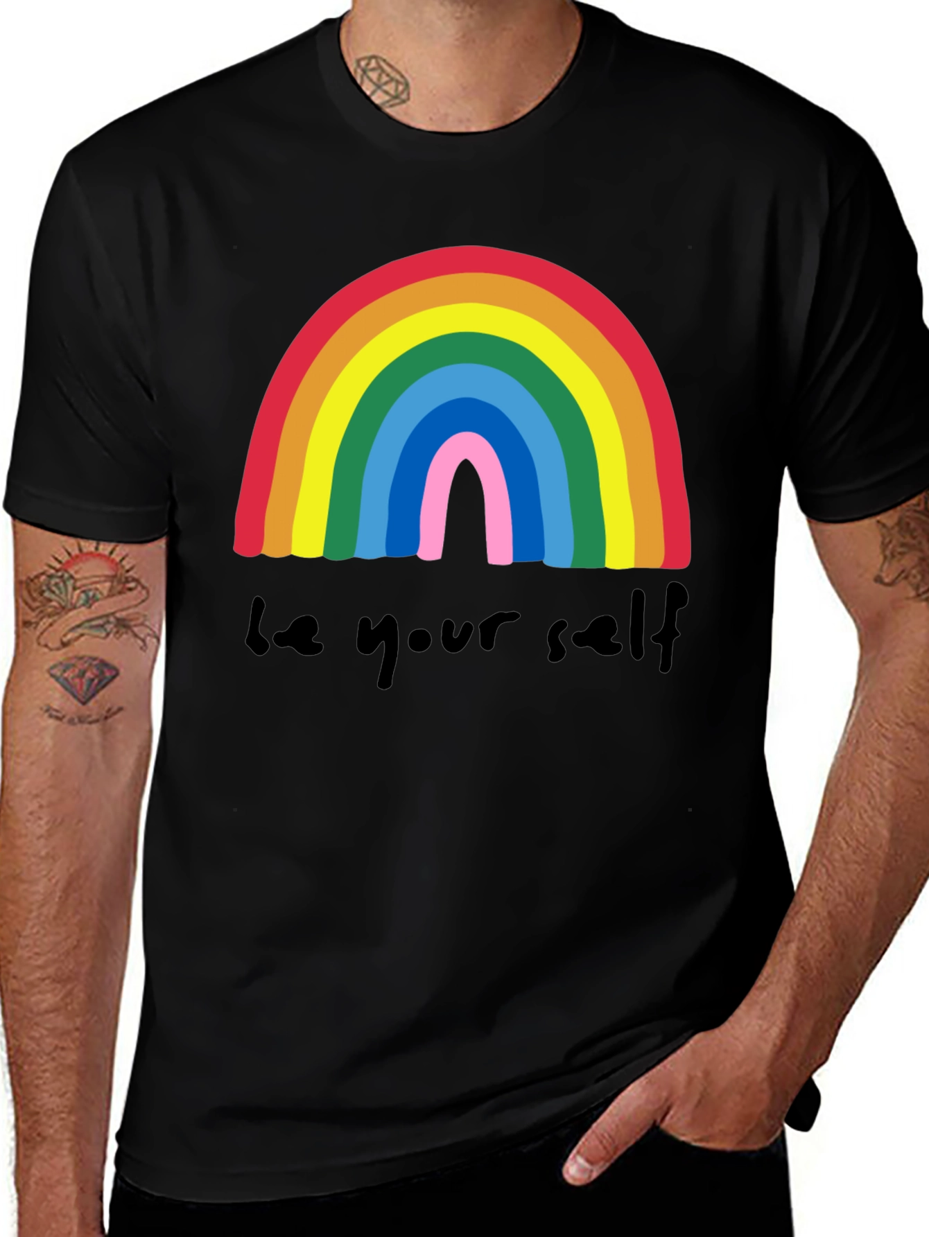 Variant 21 of Rainbow 'Be Yourself' Graphic T-Shirt