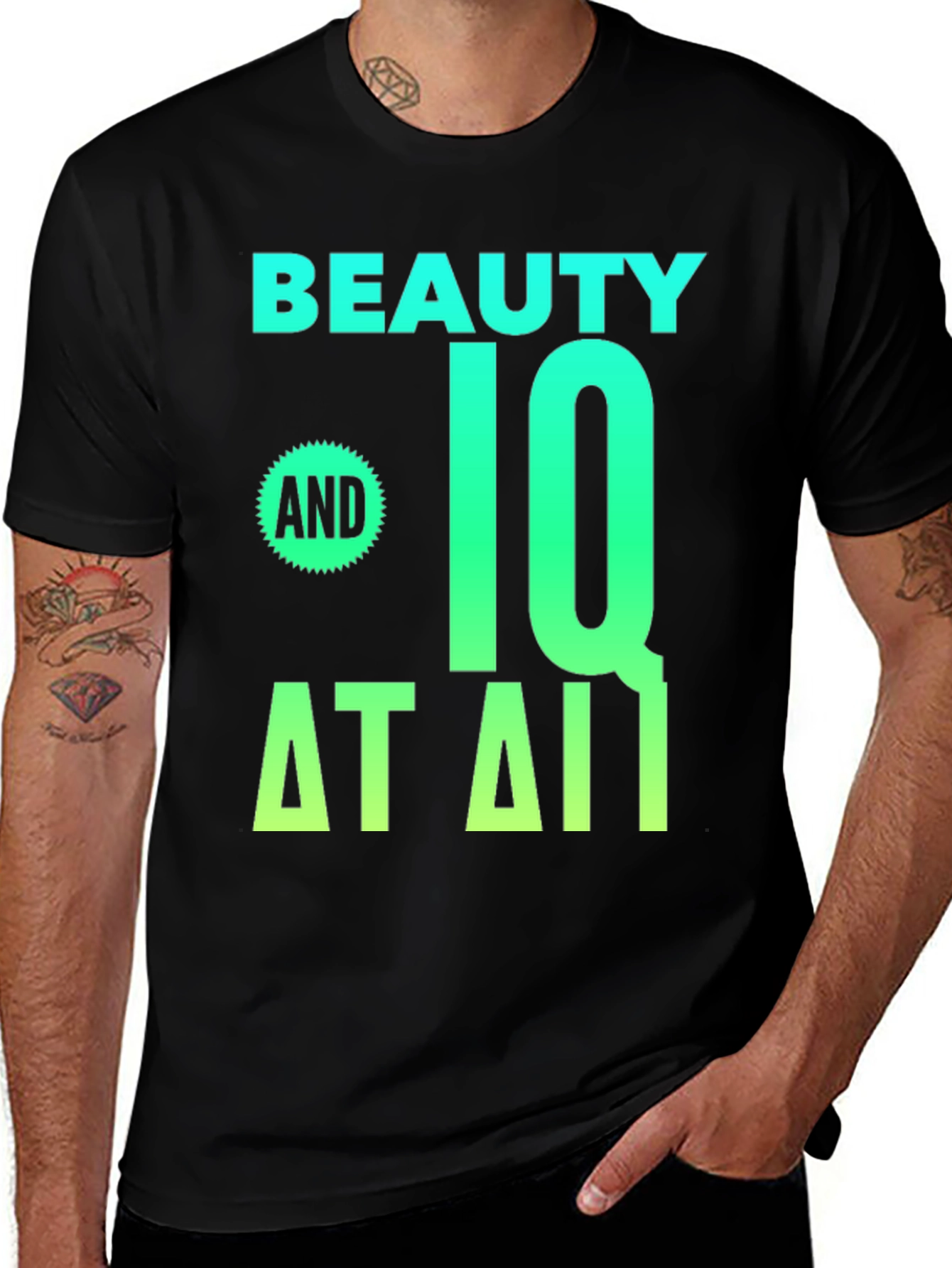 Variant 22 of Beauty and IQ T-Shirt - Novelty Graphic Tee