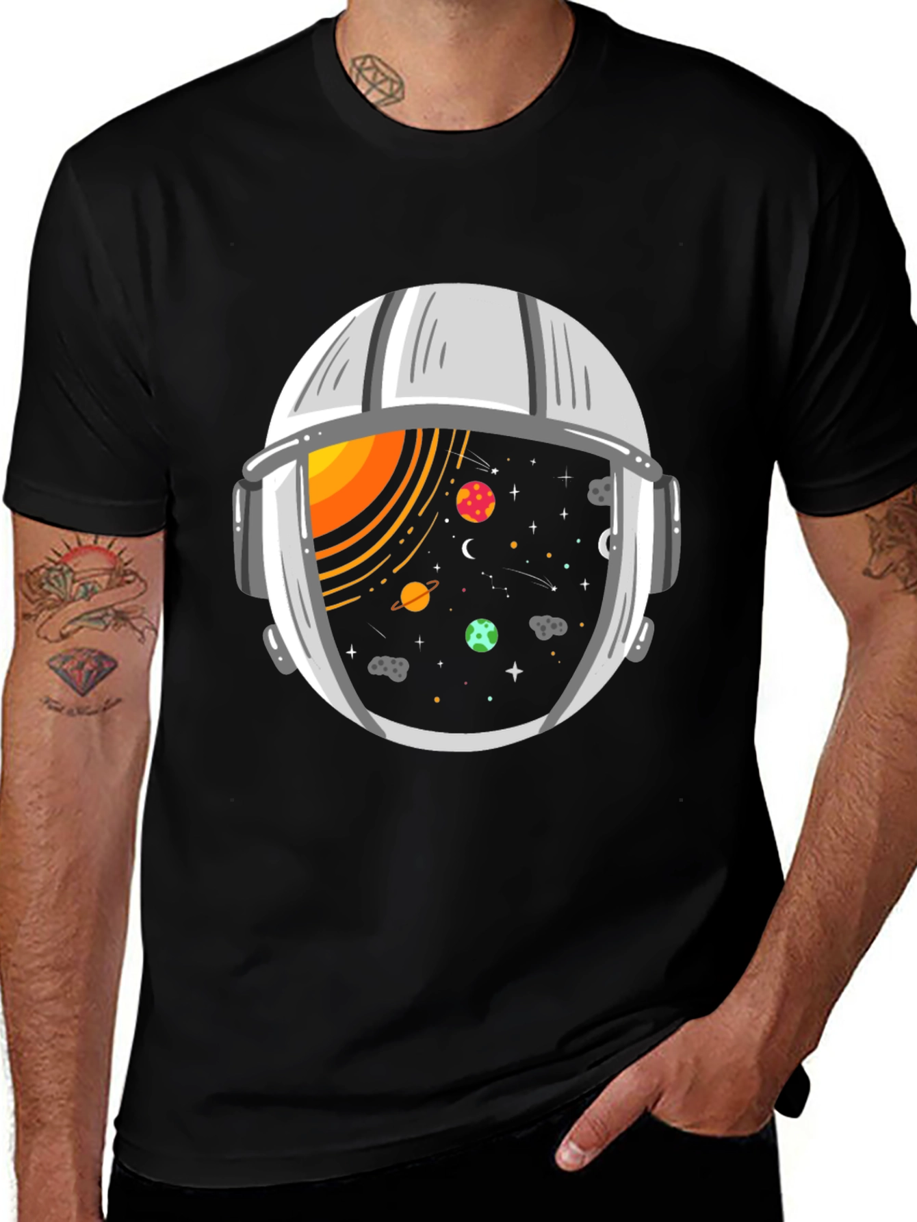 Variant 24 of Space Helmet Graphic Tee - Cosmic Adventure T-Shirt