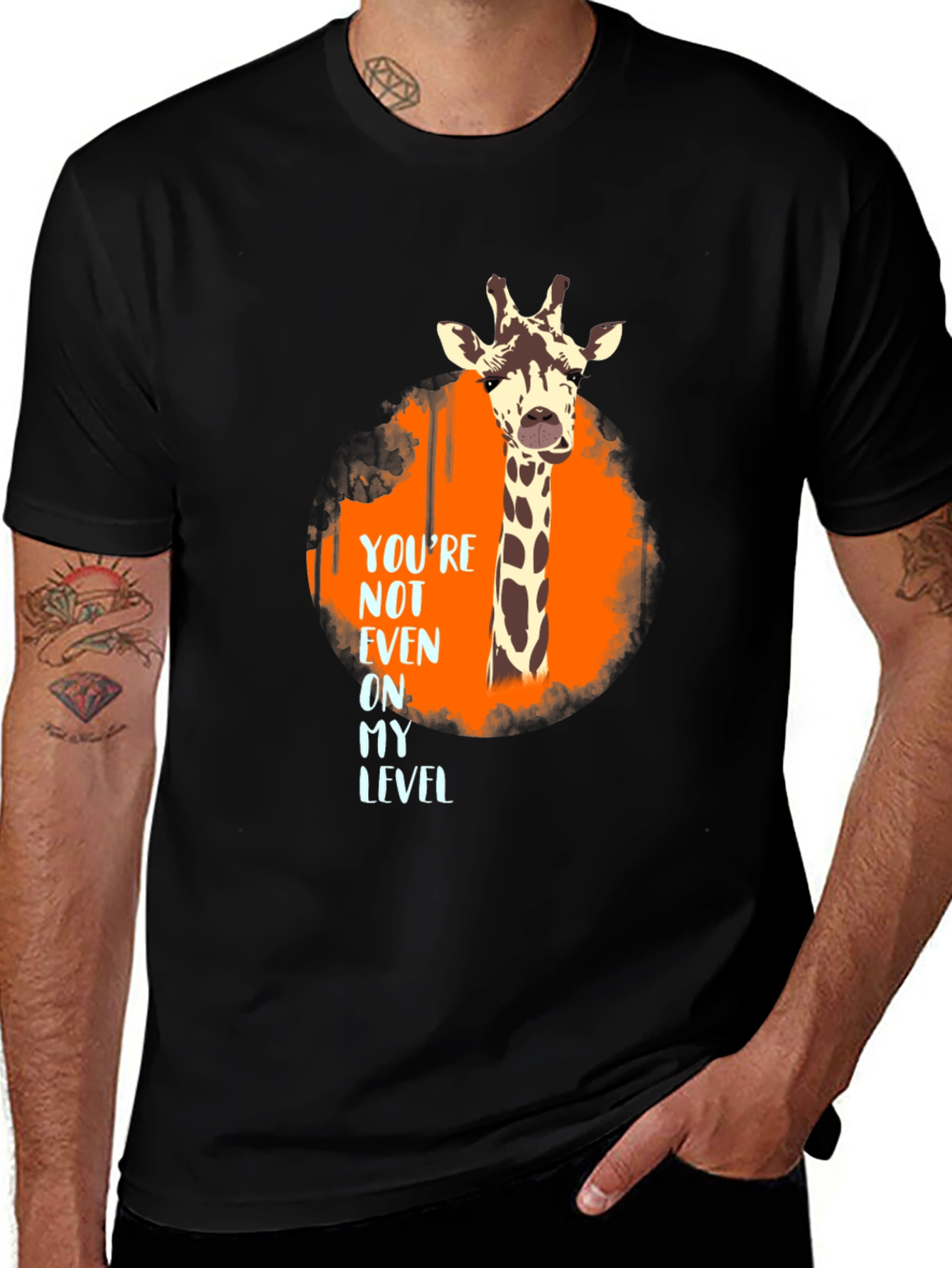 Variant 22 of Giraffe Humor T-Shirt - You're Not Even On My Level