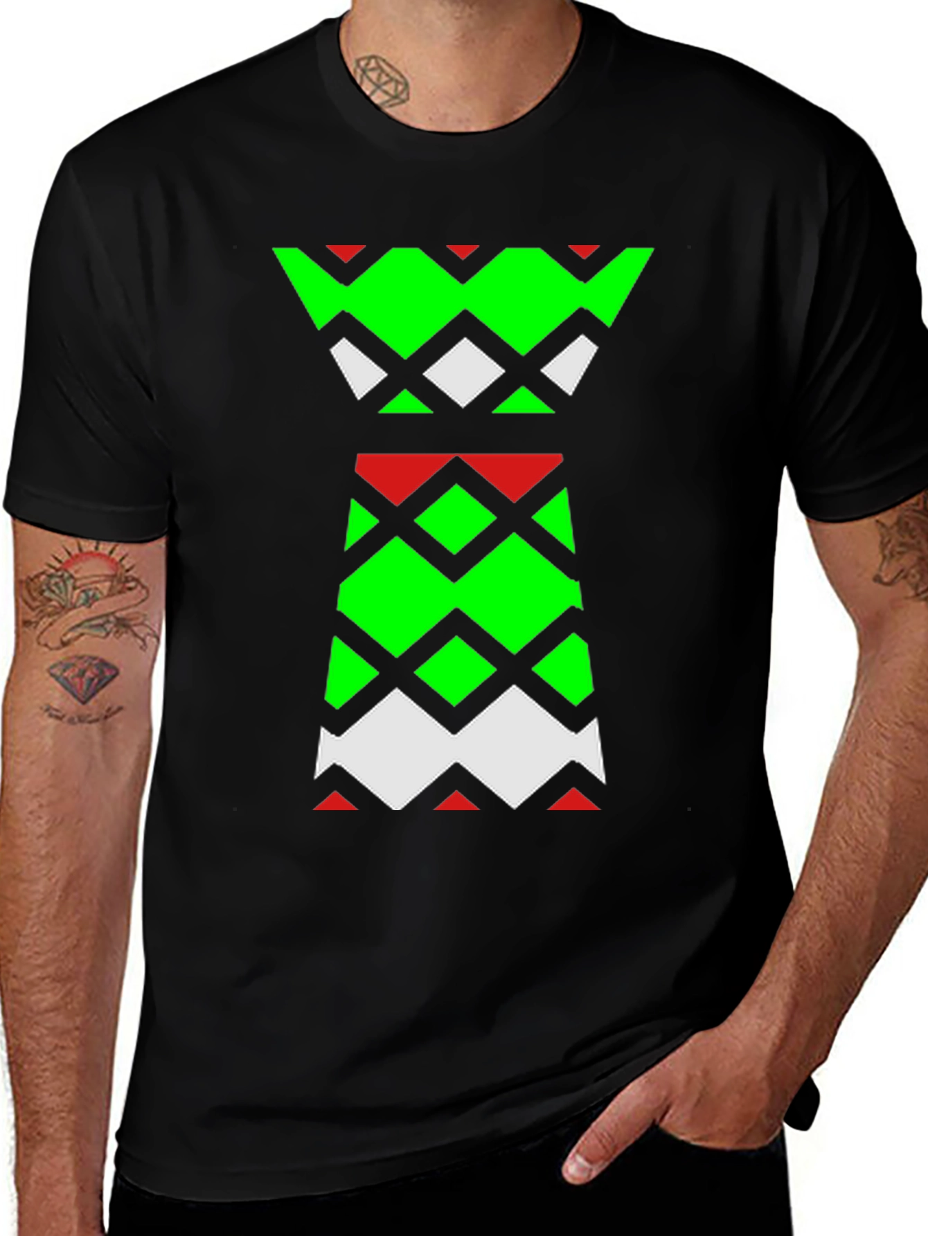 Variant 9 of Geometric Pattern Tee - Modern Statement Shirt