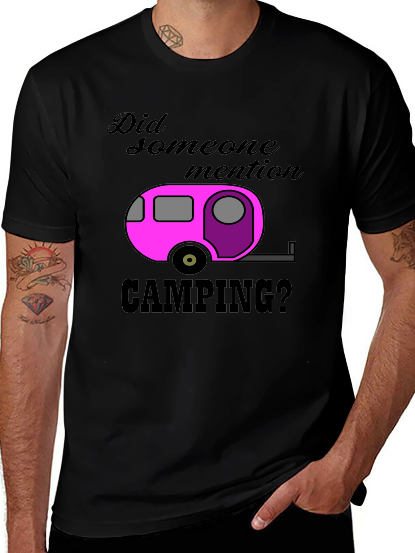 Variant 24 of Camping T-Shirt - "Did Someone Mention Camping?"