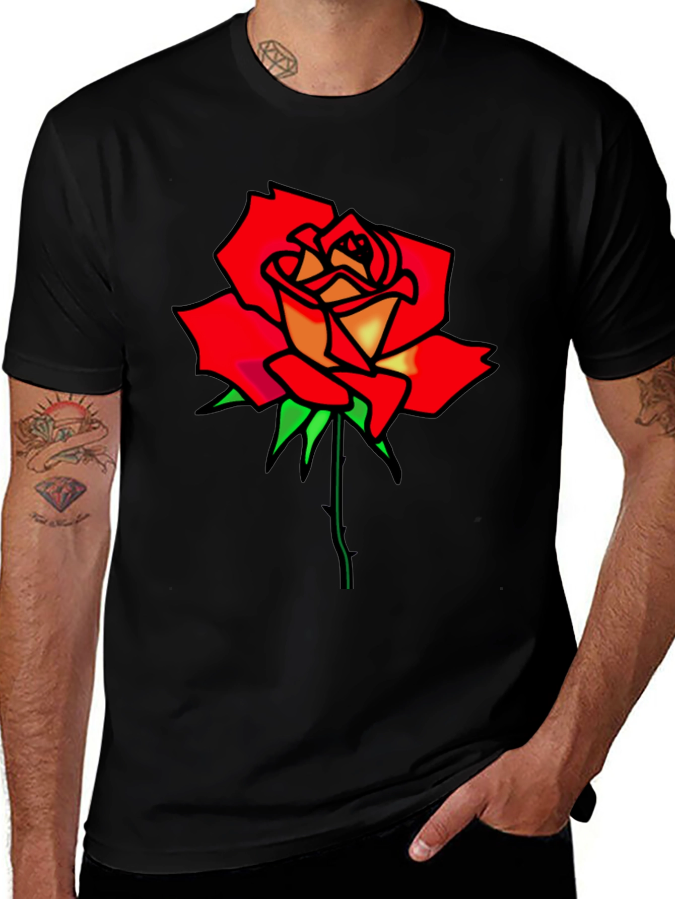 Variant 28 of Rose Graphic Tee - Modern Style