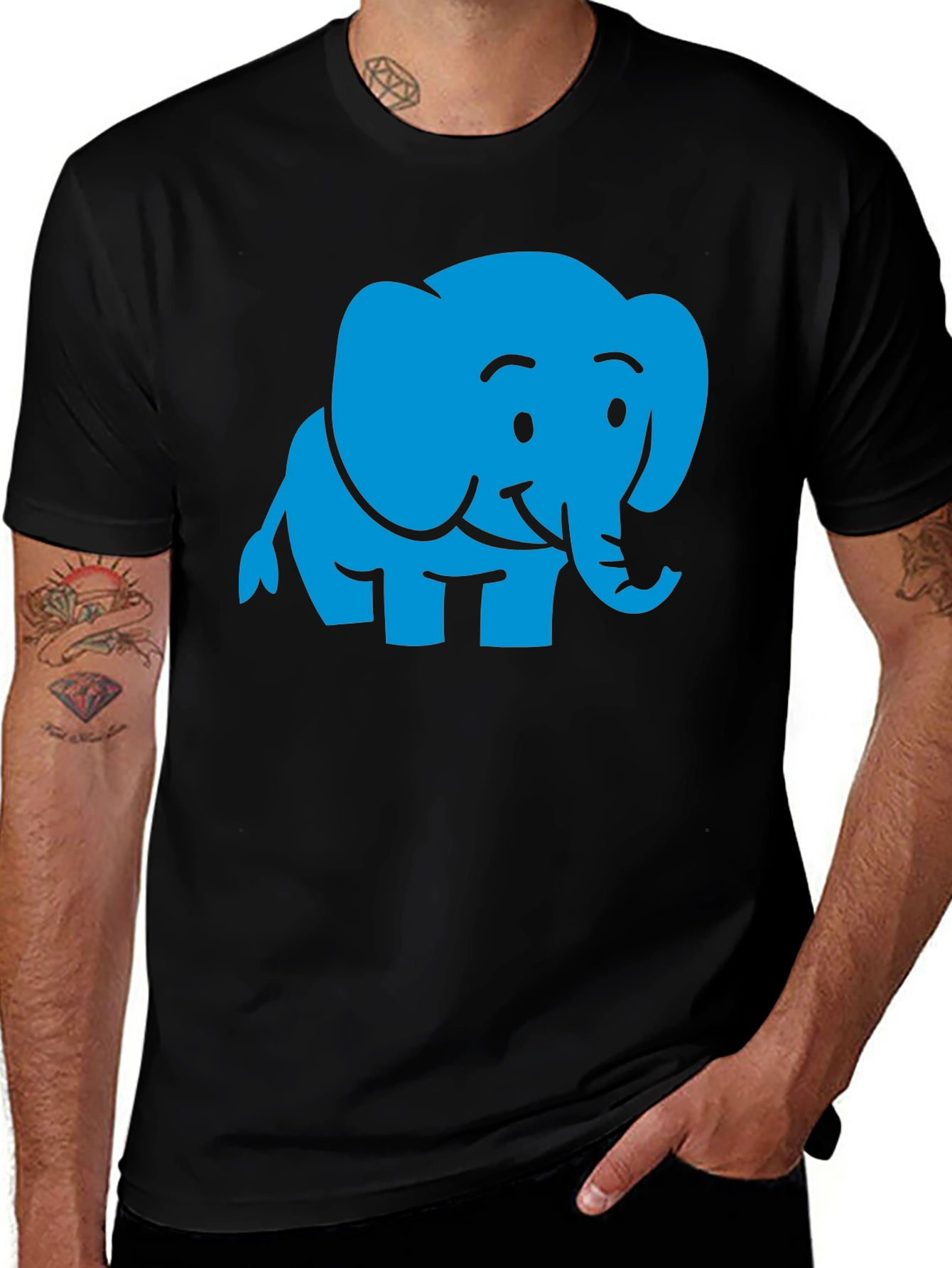 Variant 19 of Cute Cartoon Elephant Graphic Tee