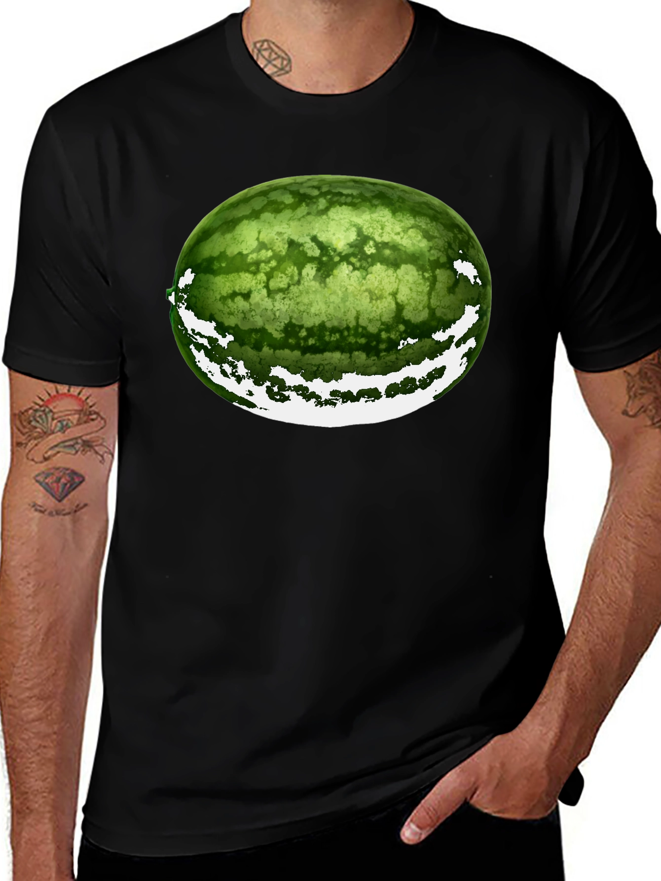 Variant 9 of Watermelon Graphic Black T-Shirt