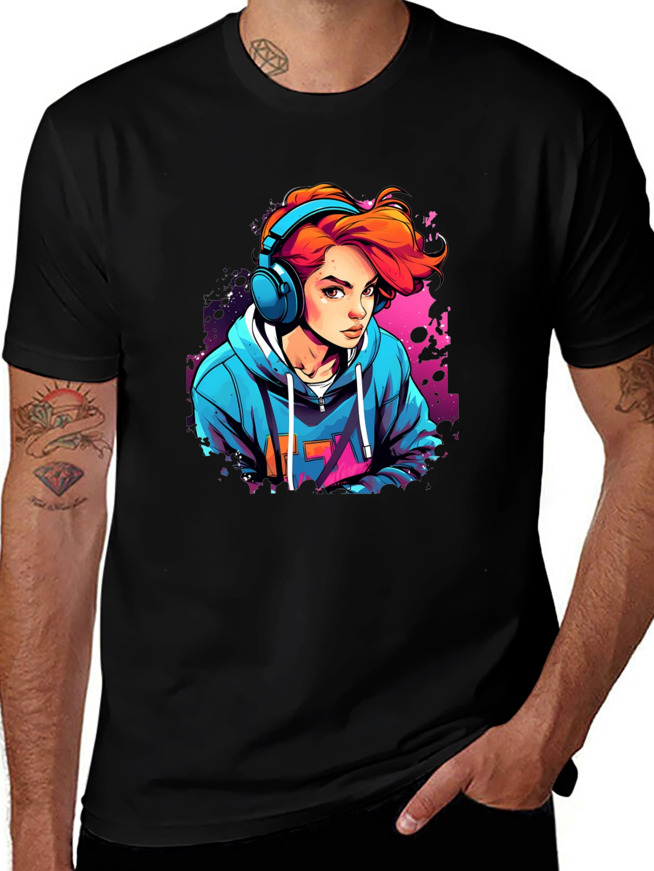 Variant 10 of Graphic Tee: Edgy Cartoon Gamer