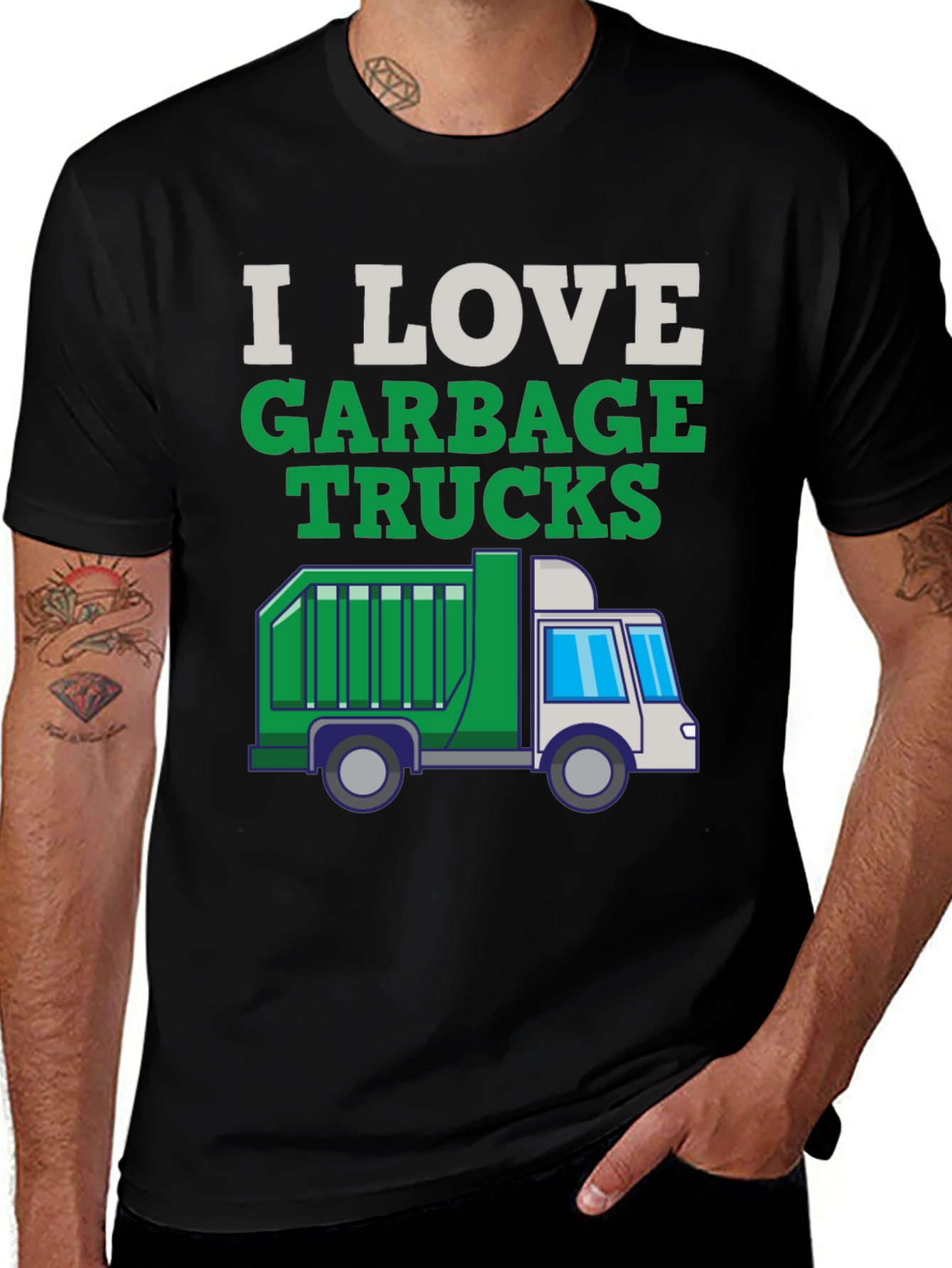Variant 10 of I Love Garbage Trucks T-Shirt