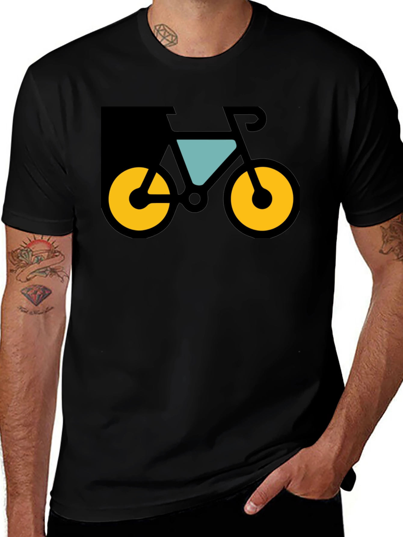 Variant 22 of Modern Bicycle Graphic Tee - Black