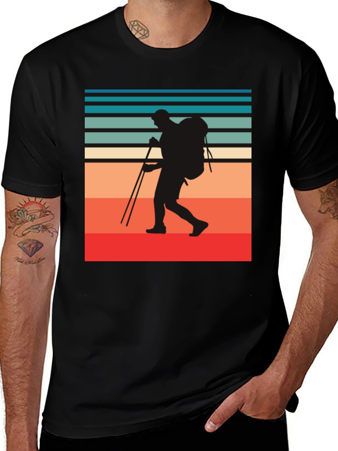 Variant 16 of Retro Hiker Graphic T-Shirt - Adventure Ready