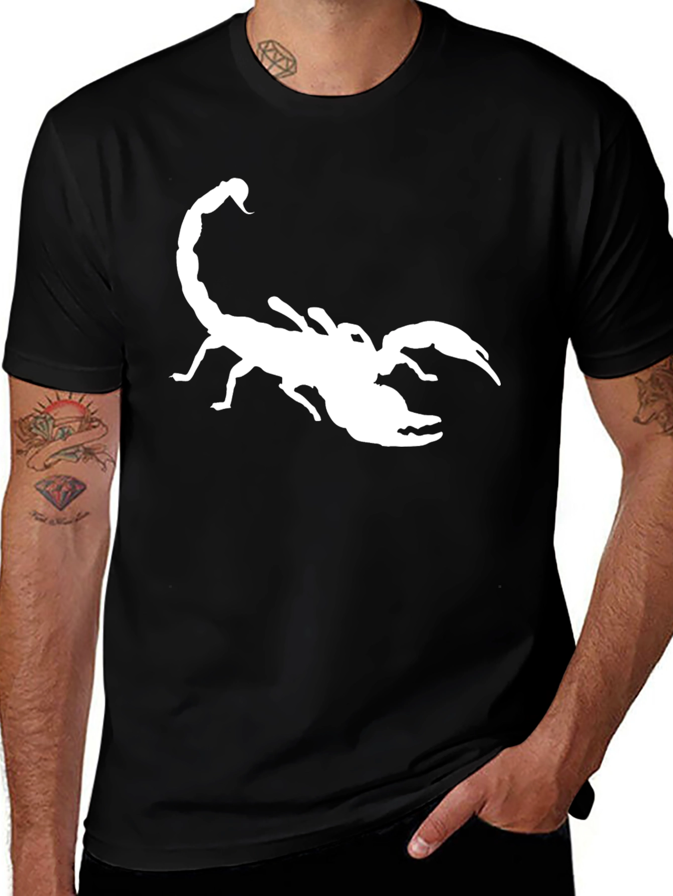 Variant 21 of Scorpion Graphic Tee - Black Cotton T-Shirt