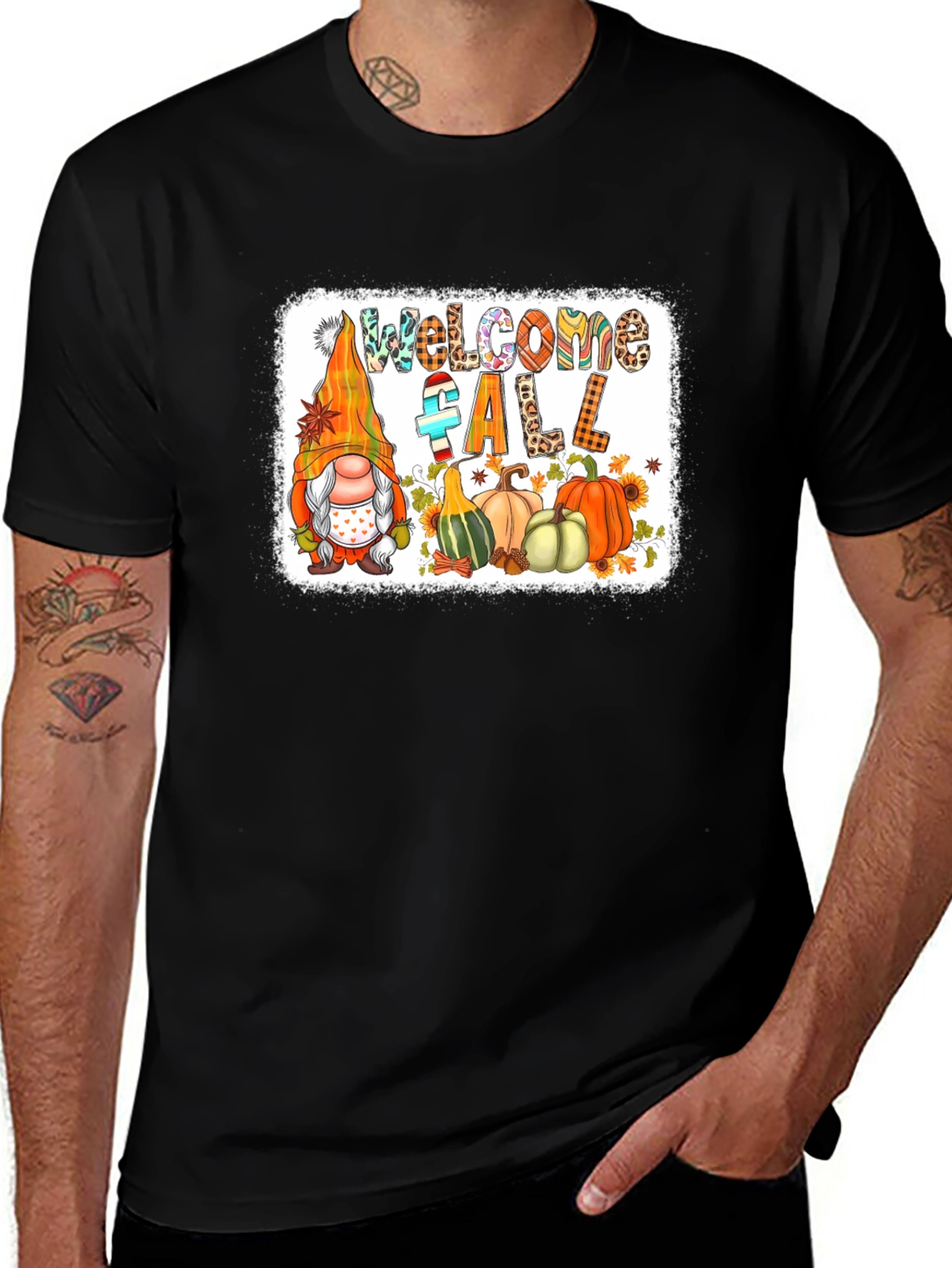 Variant 13 of Welcome Fall Graphic Tee - Autumn Harvest Design