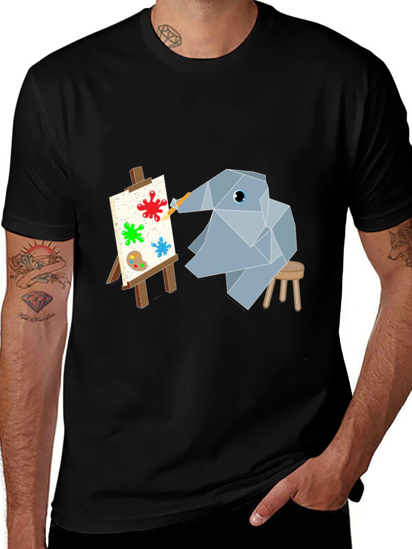 Variant 11 of Abstract Elephant Artist Graphic Tee
