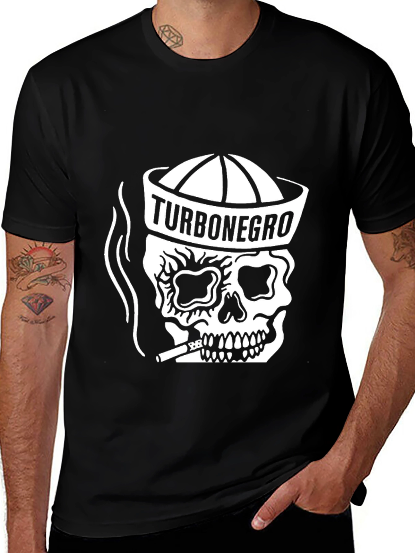 Variant 17 of TurboNegro Skull Graphic Black T-Shirt