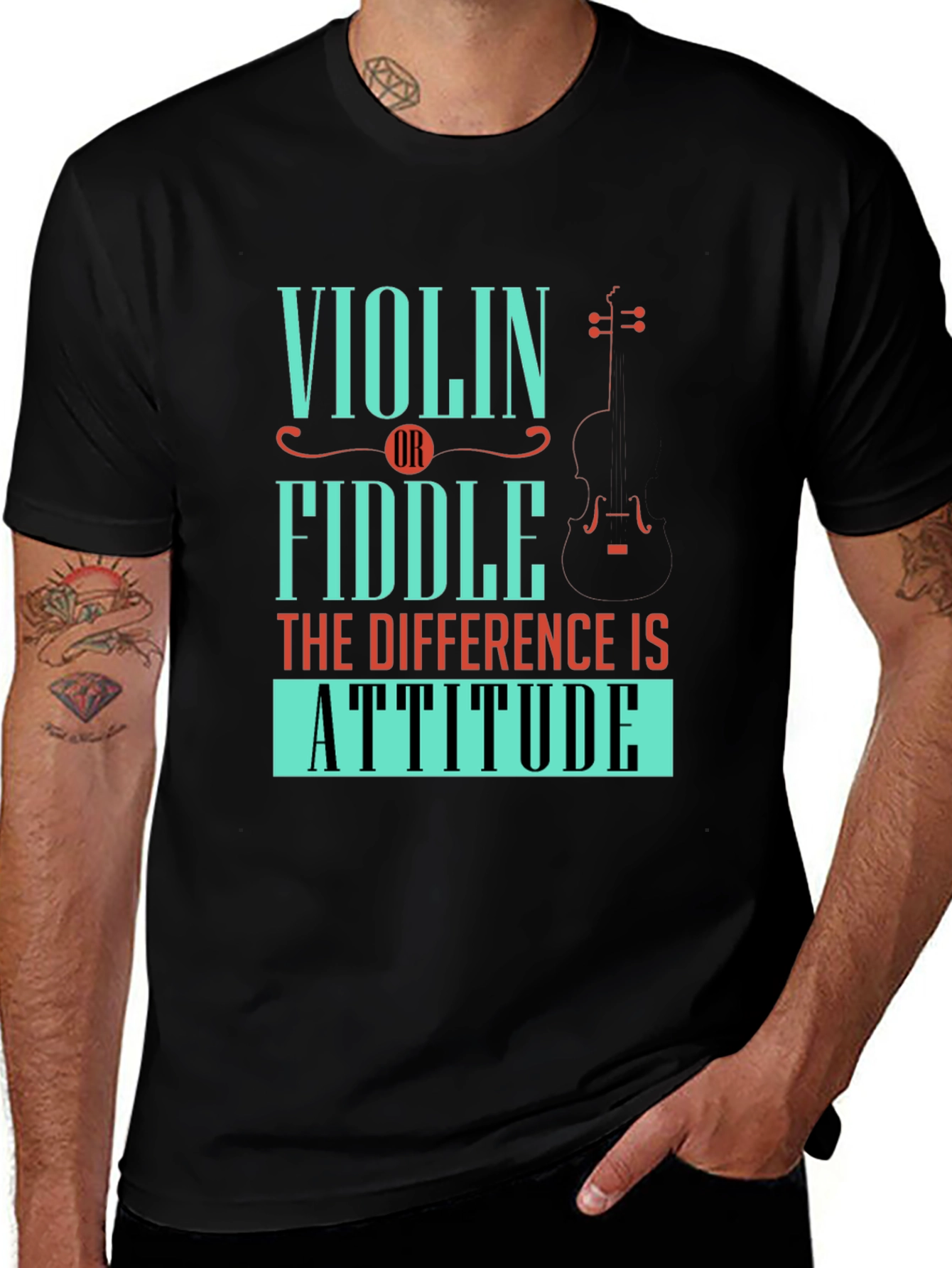 Black Violin or Fiddle Attitude T-Shirt main image
