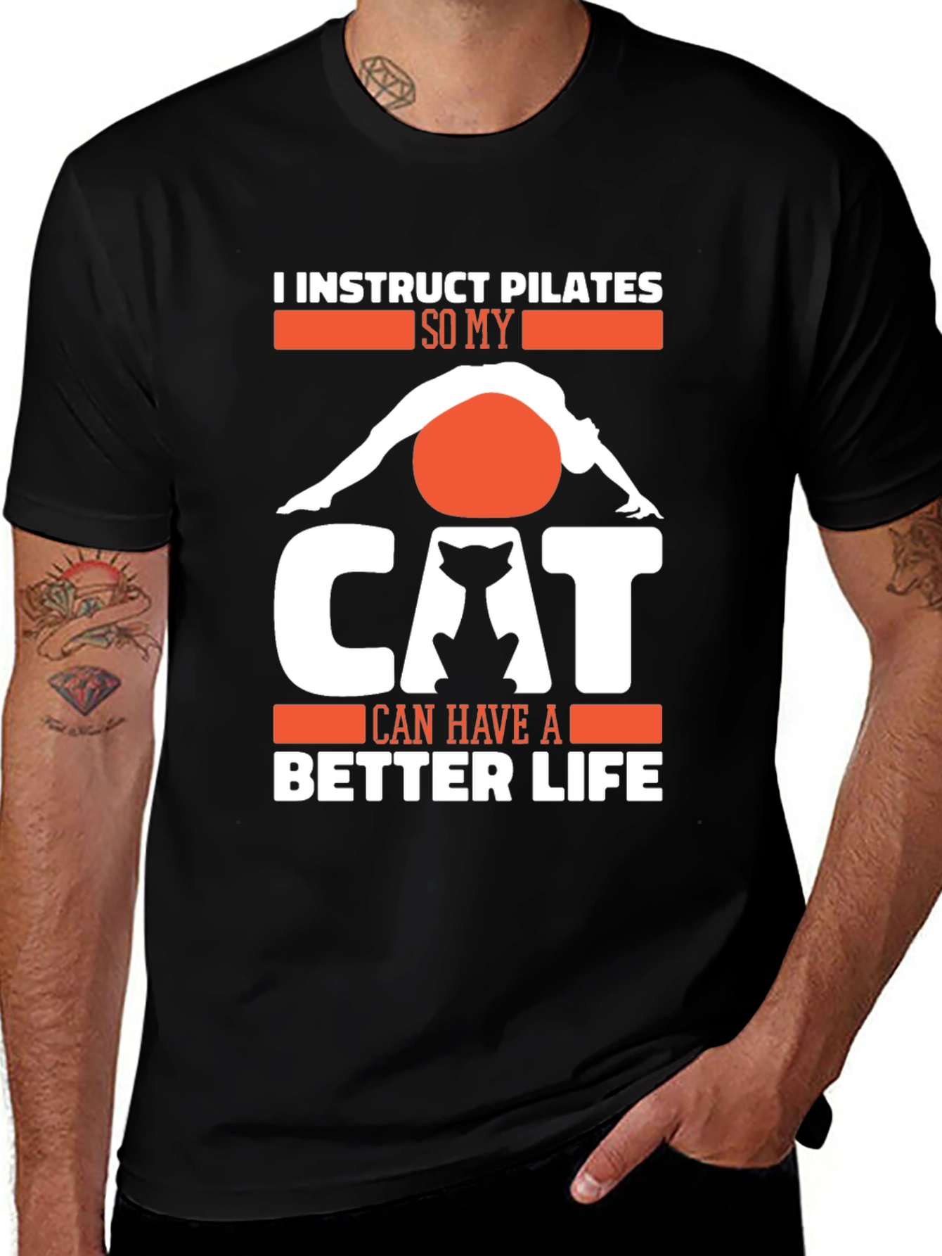 Pilates Instructor Cat Lover T-Shirt - Funny Workout Tee
