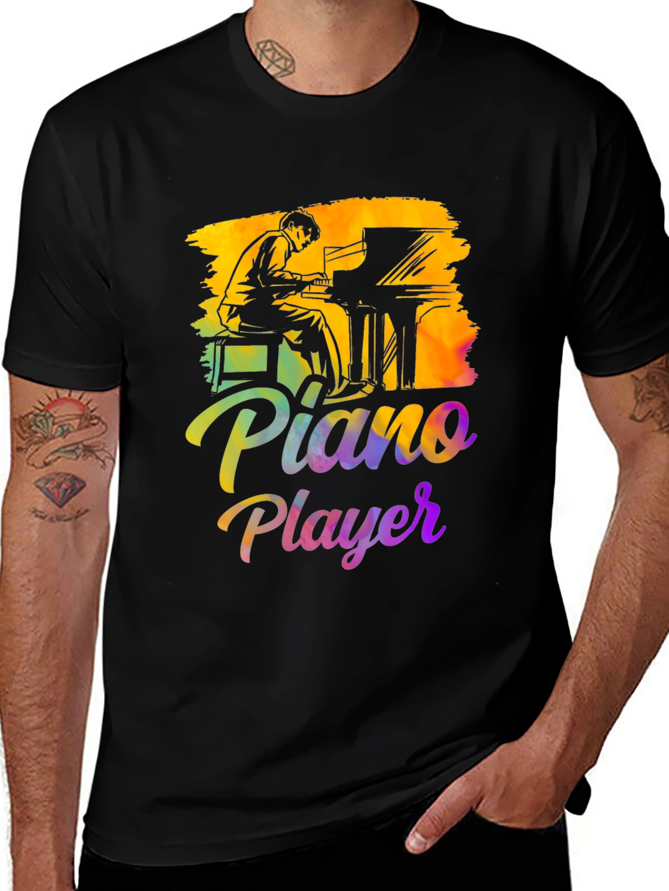 Variant 17 of Piano Player Graphic T-Shirt - Musician Gift