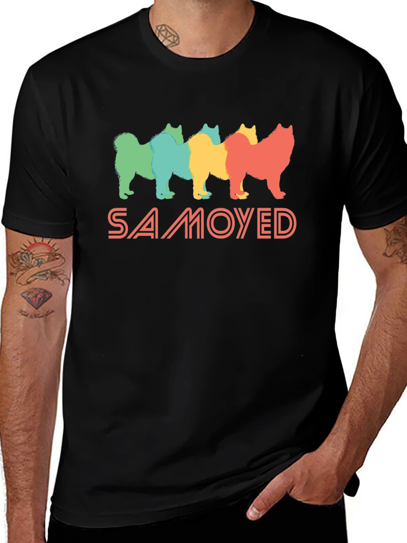 Samoyed Dog Breed Graphic T-Shirt - Unisex Crew Neck