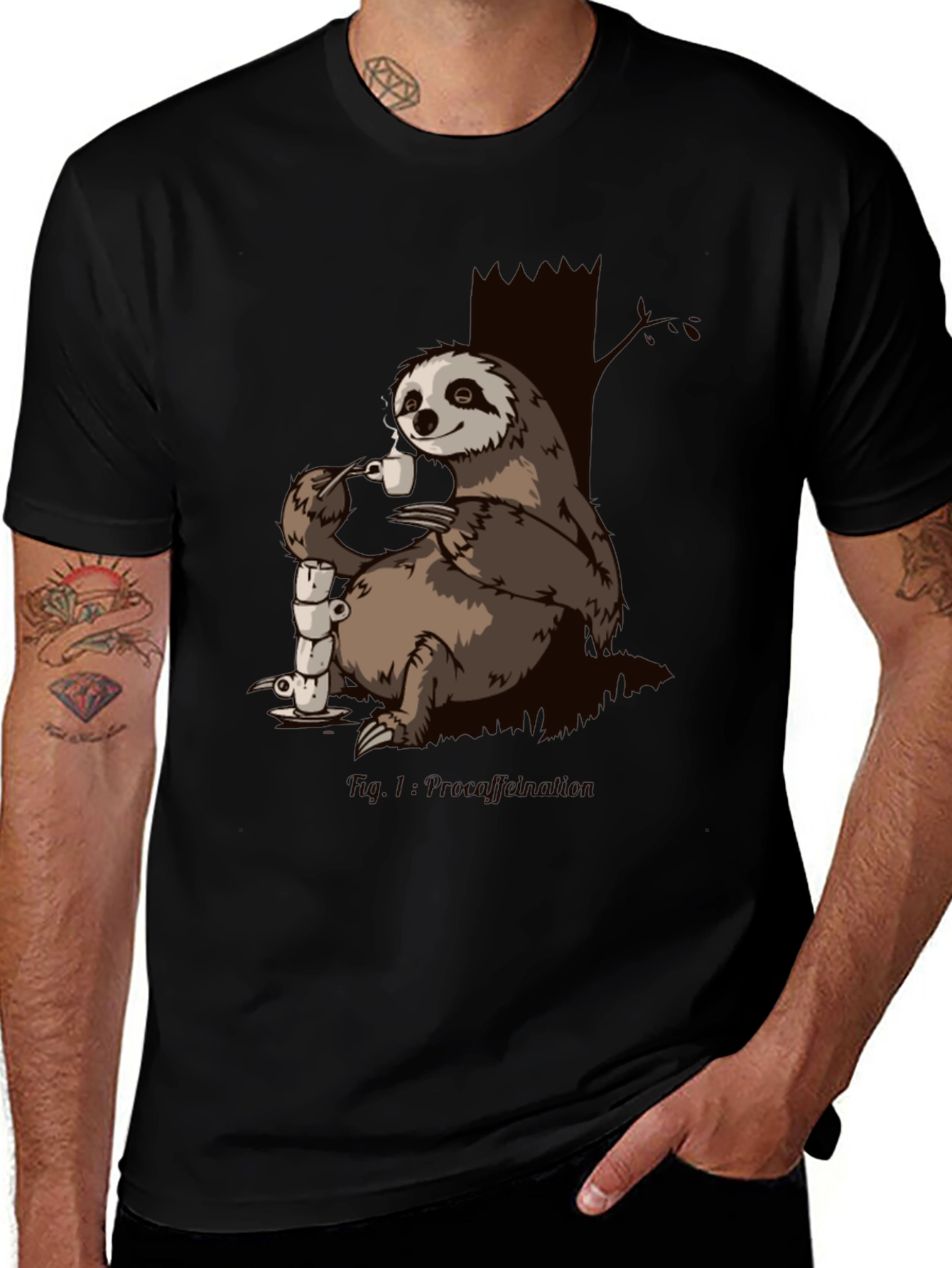 Variant 6 of Sloth Coffee Lover T-Shirt - Funny Caffeine Sloth Tee