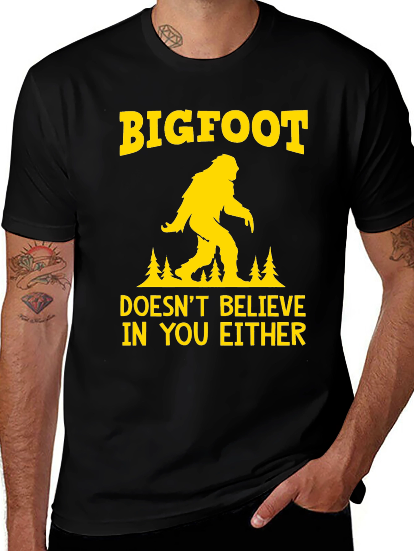 Variant 9 of Bigfoot Doesn't Believe T-Shirt