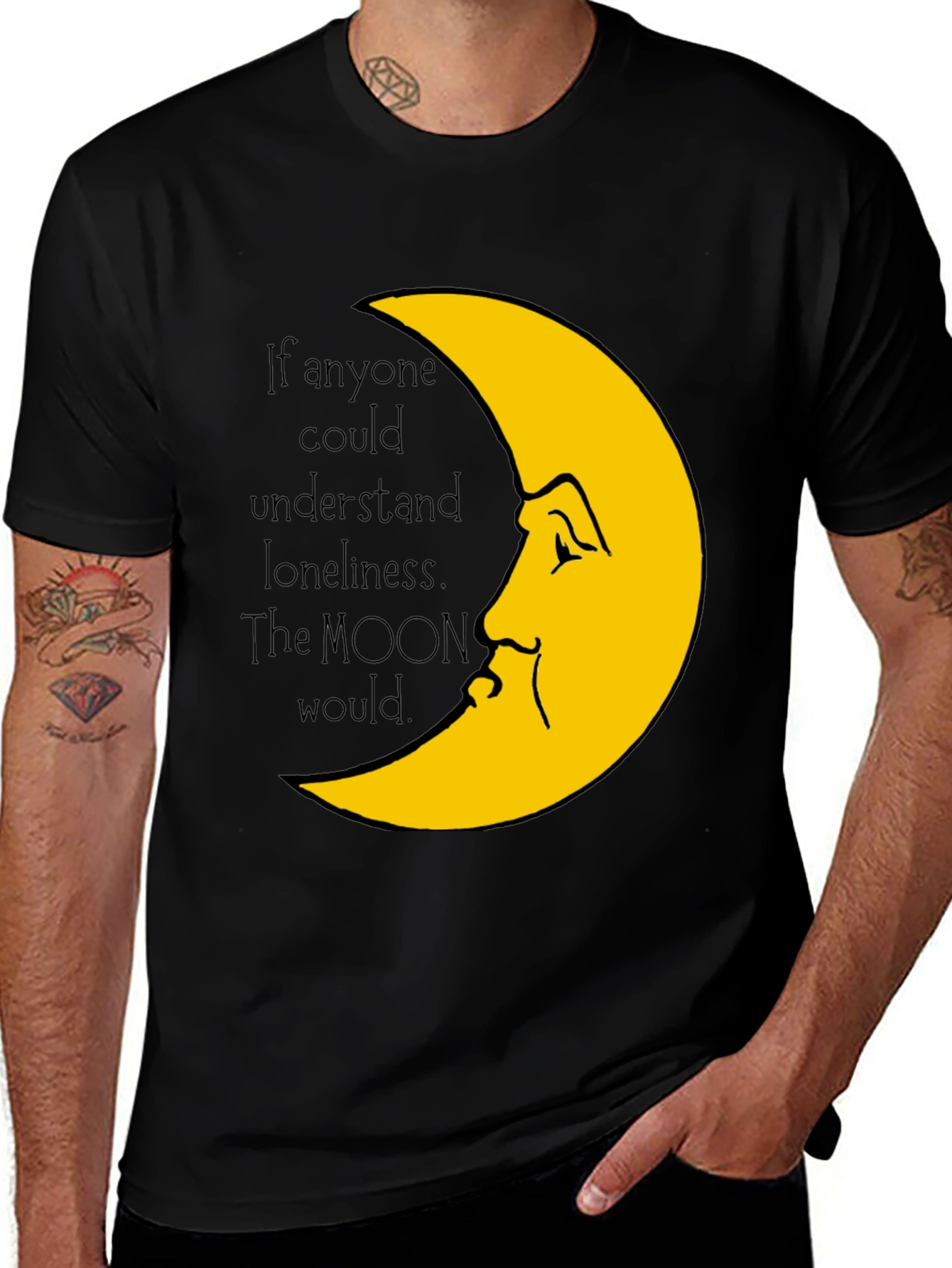 Variant 27 of Moon Loneliness Graphic Tee - Soft Cotton Blend