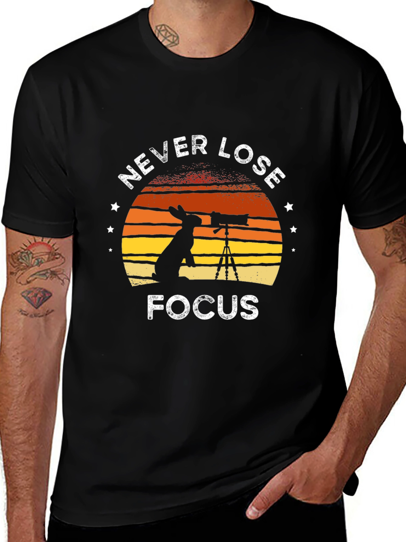 Variant 8 of Never Lose Focus Black Graphic Tee