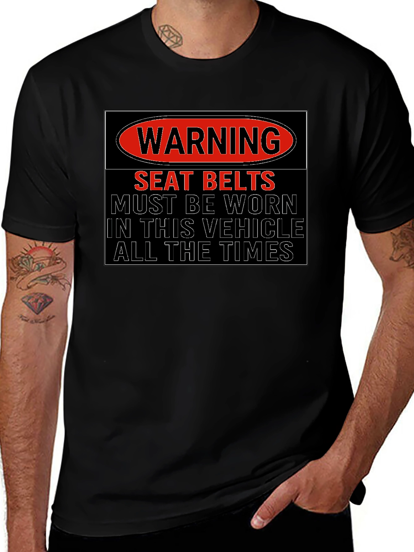 Variant 9 of Warning Seatbelts T-Shirt