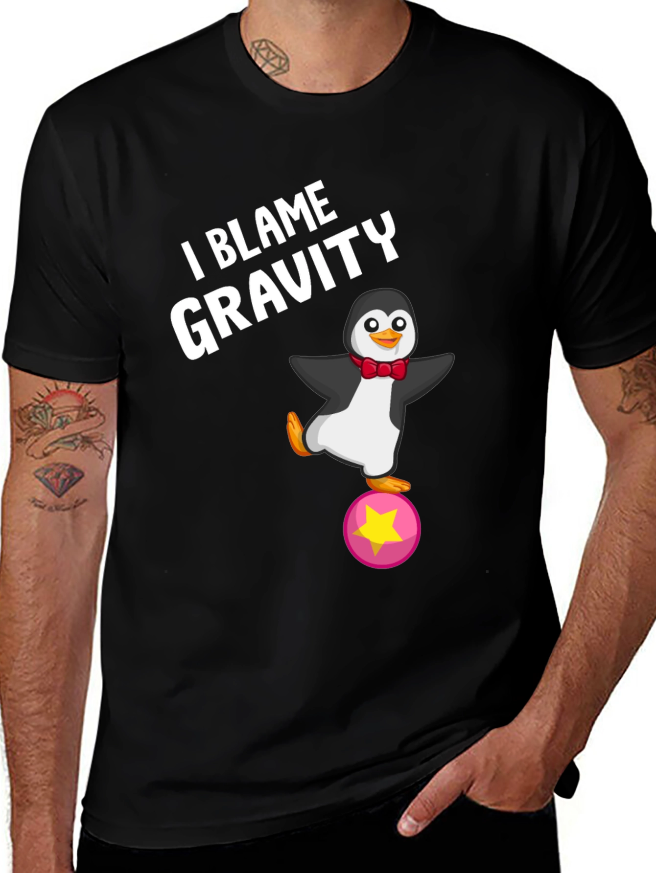 Variant 23 of I Blame Gravity Penguin T-Shirt