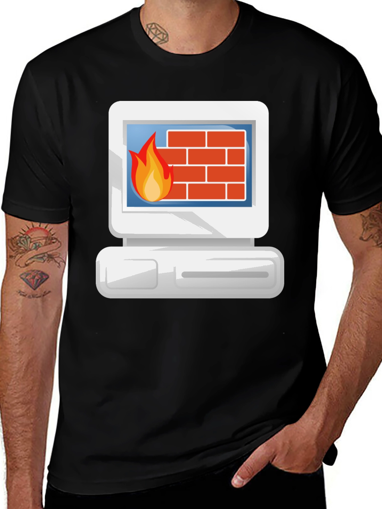 Firewall T-Shirt - Retro Computer Security Tee
