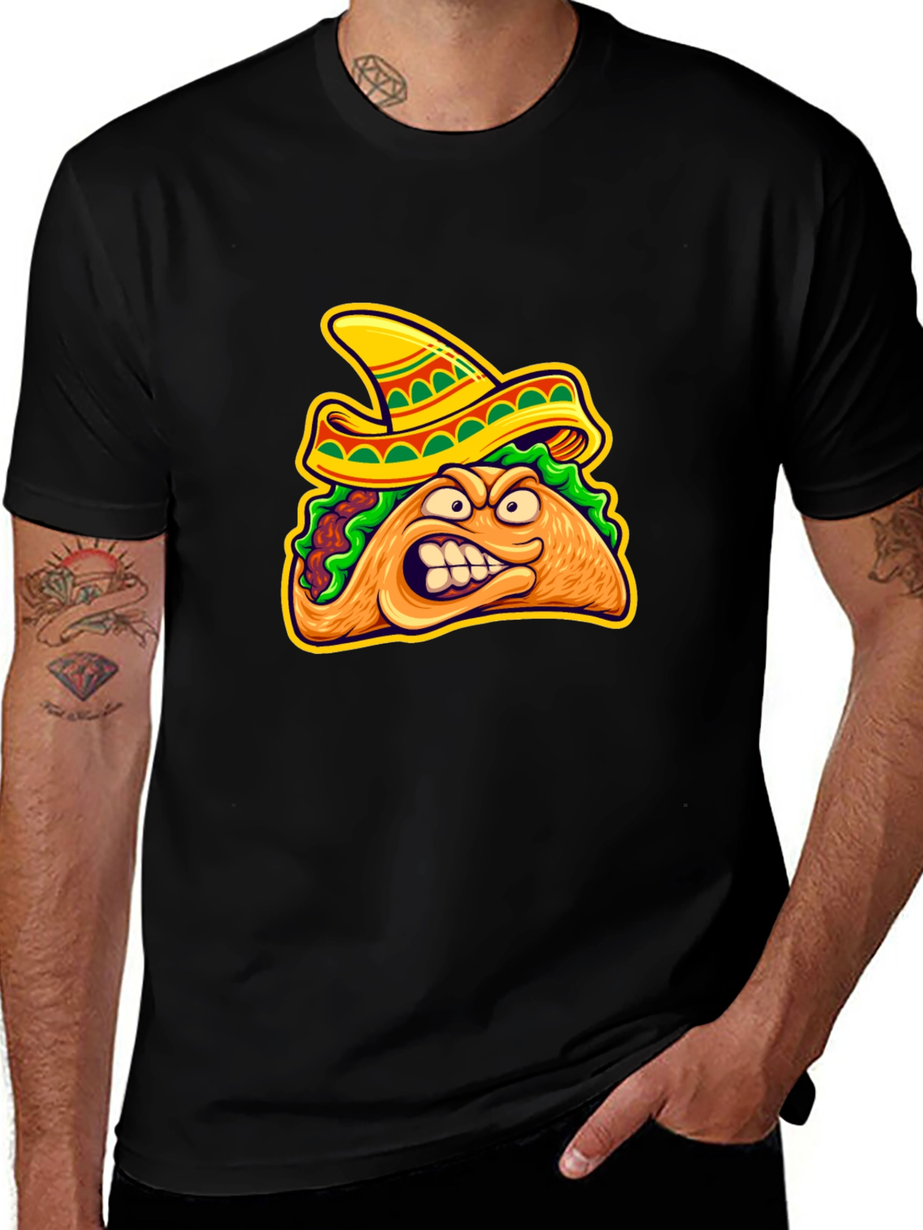 Variant 30 of Angry Taco Black T-Shirt
