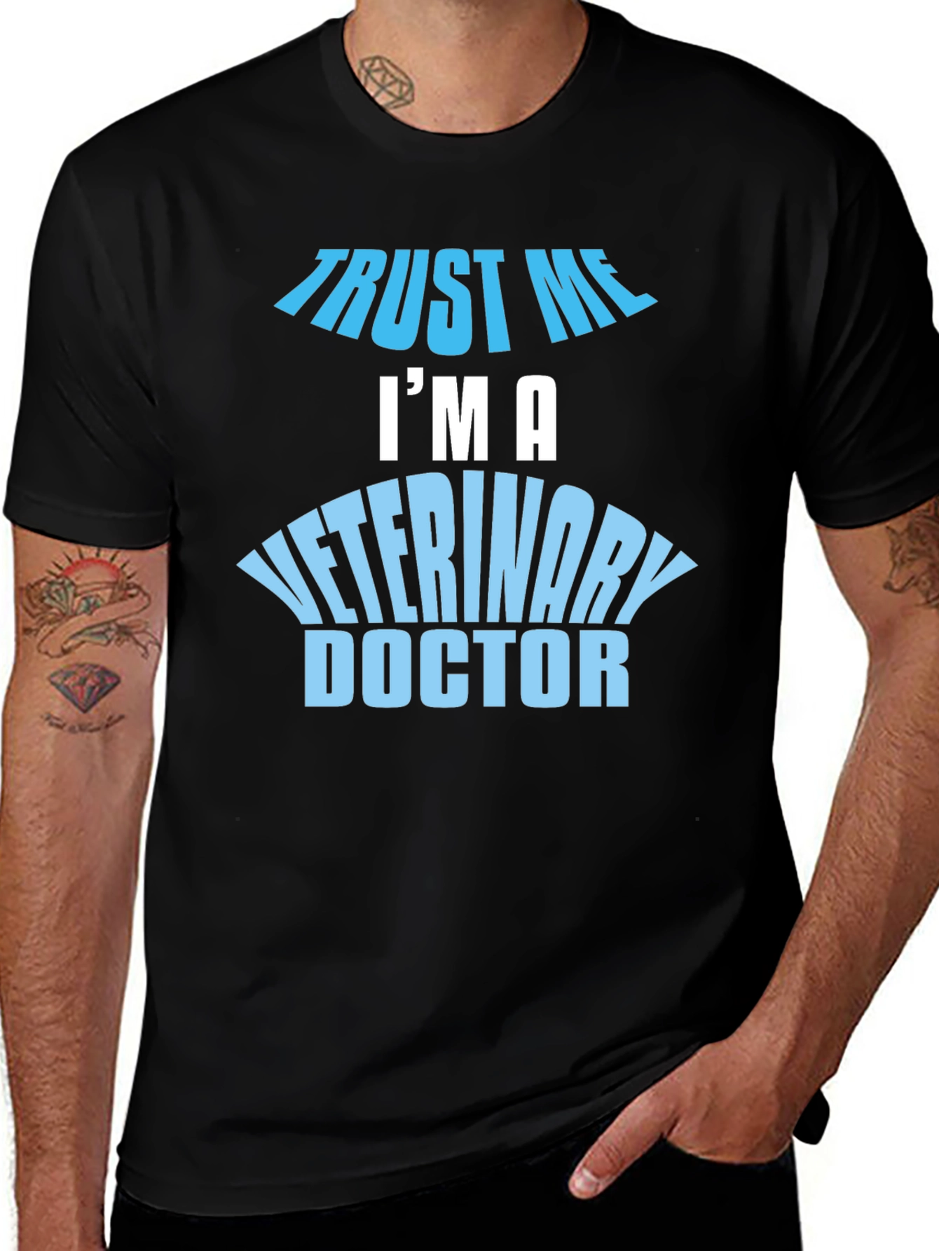 Trust Me I'm A Veterinary Doctor Black T-Shirt