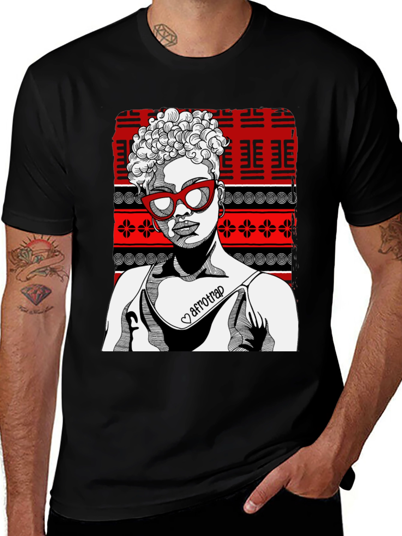 AfroTrap Graphic T-Shirt - Stylish Black Tee