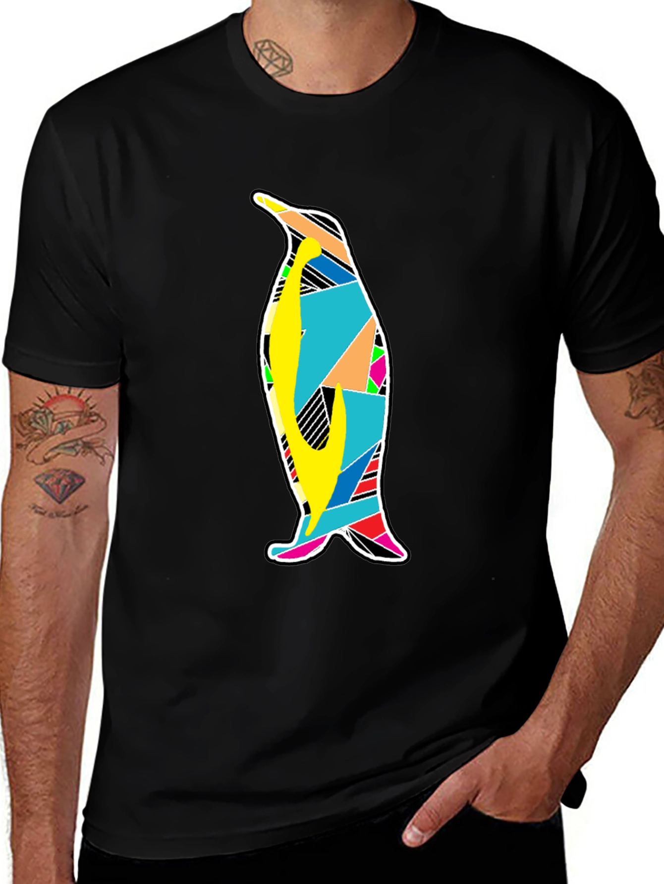 Variant 25 of Men's Black Penguin Graphic T-Shirt