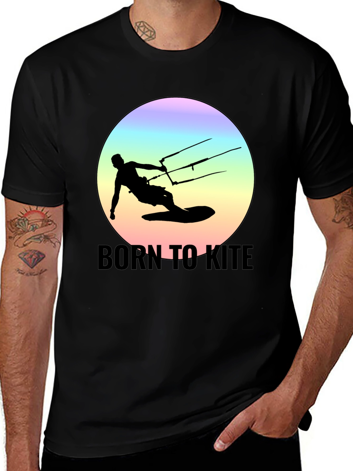 Variant 29 of Born To Kite T-Shirt - Kitesurfing Tee