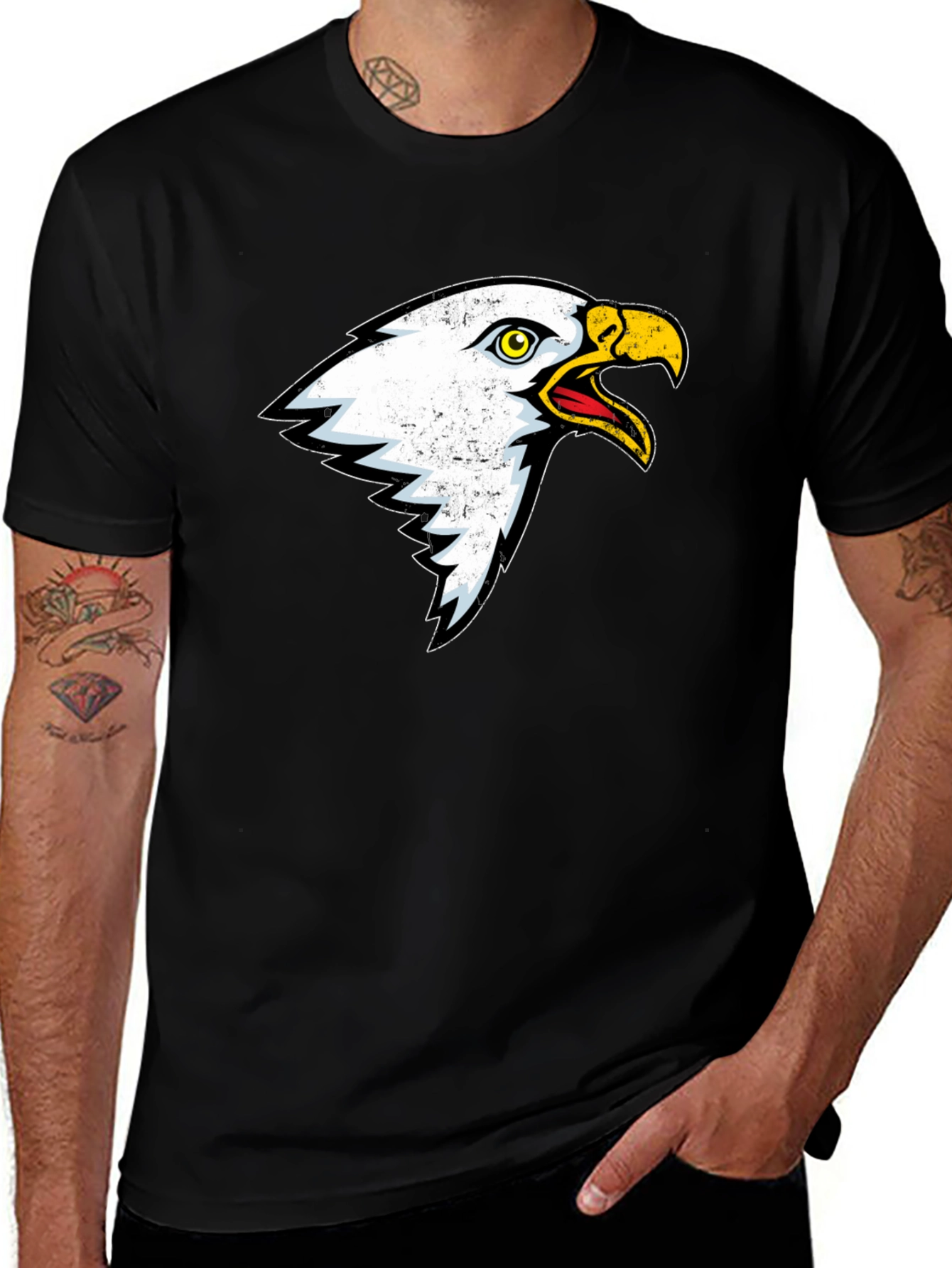 Black Bold Eagle Graphic T-Shirt - Black main image