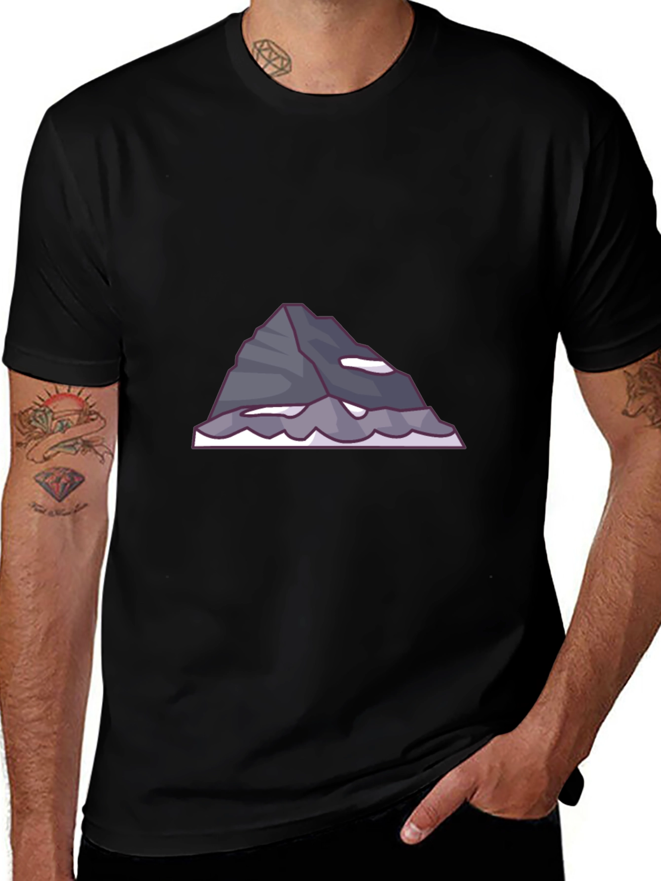 Variant 8 of Mountain Graphic Tee - Black Cotton T-Shirt