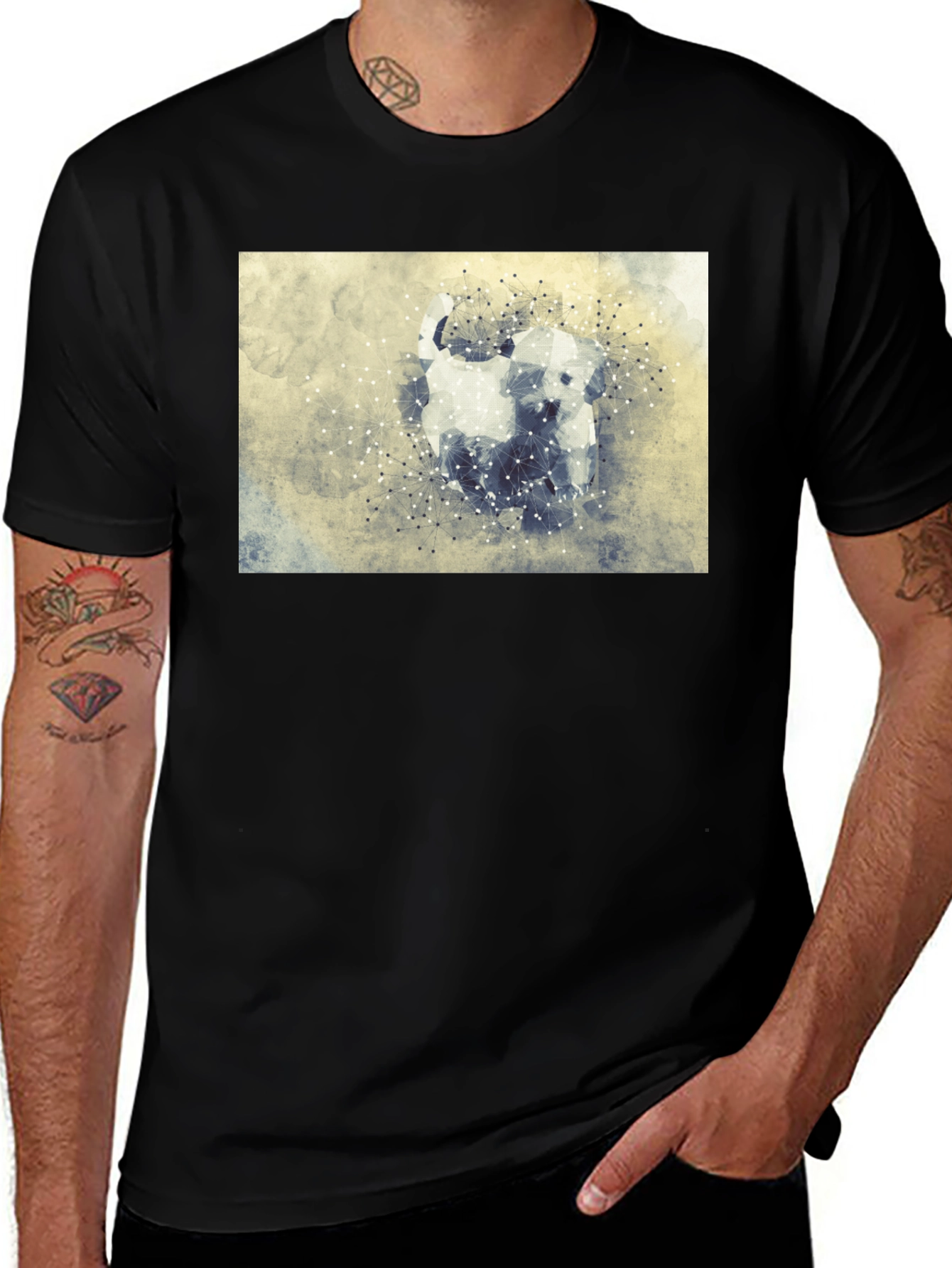 Variant 16 of Abstract Dog Graphic Tee - Stylish Casual Wear