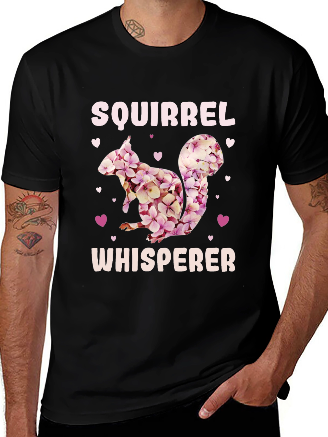 Squirrel Whisperer Floral Graphic T-Shirt